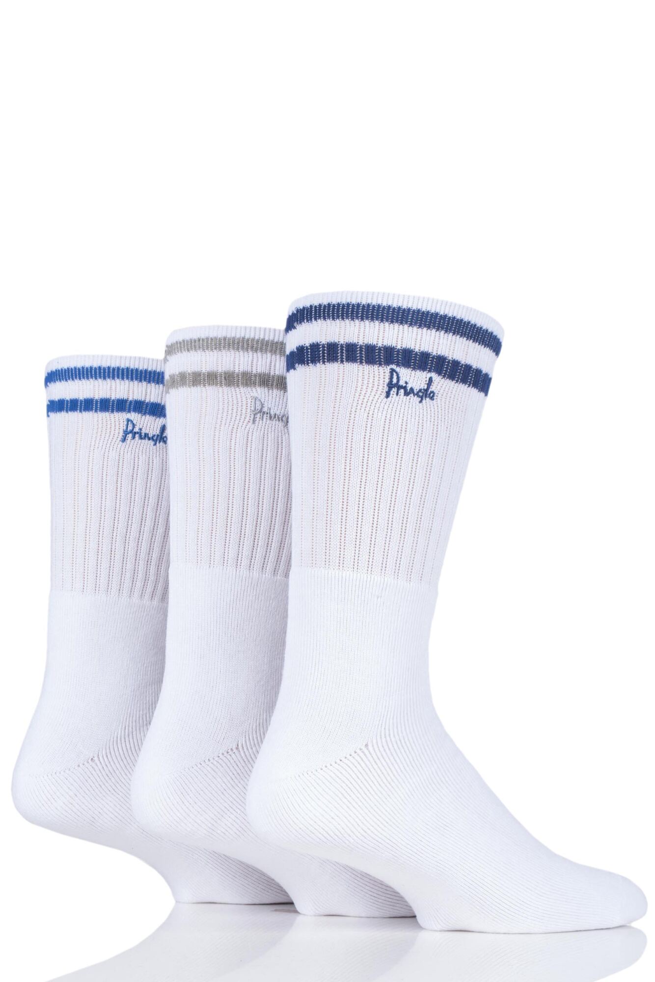 Mens 3 Pair Pringle Full Cushion Sports Socks In 4 Colours From