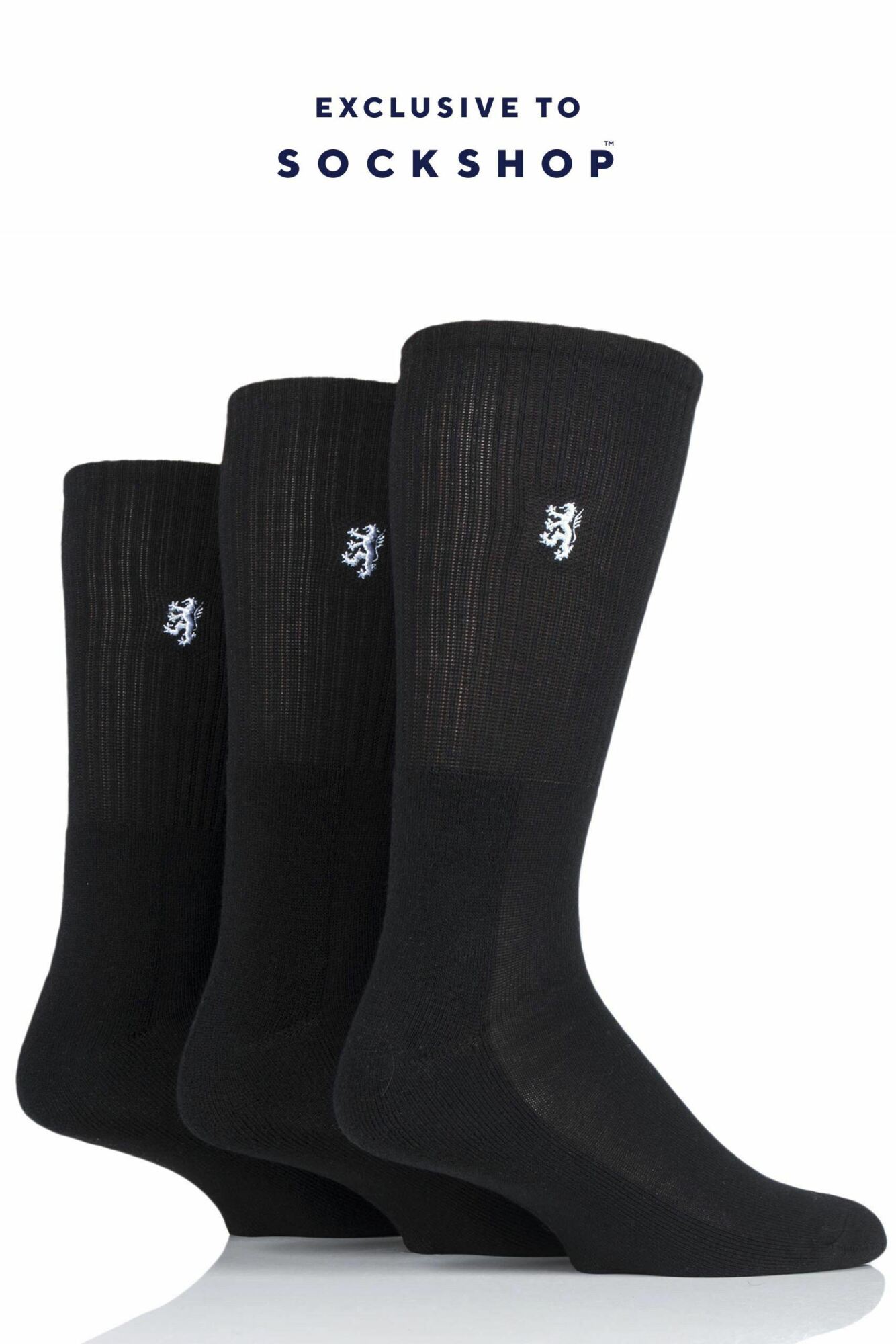 3 Pair Bamboo Cushioned Sports Socks Exclusive To SockShop Men's - Pringle