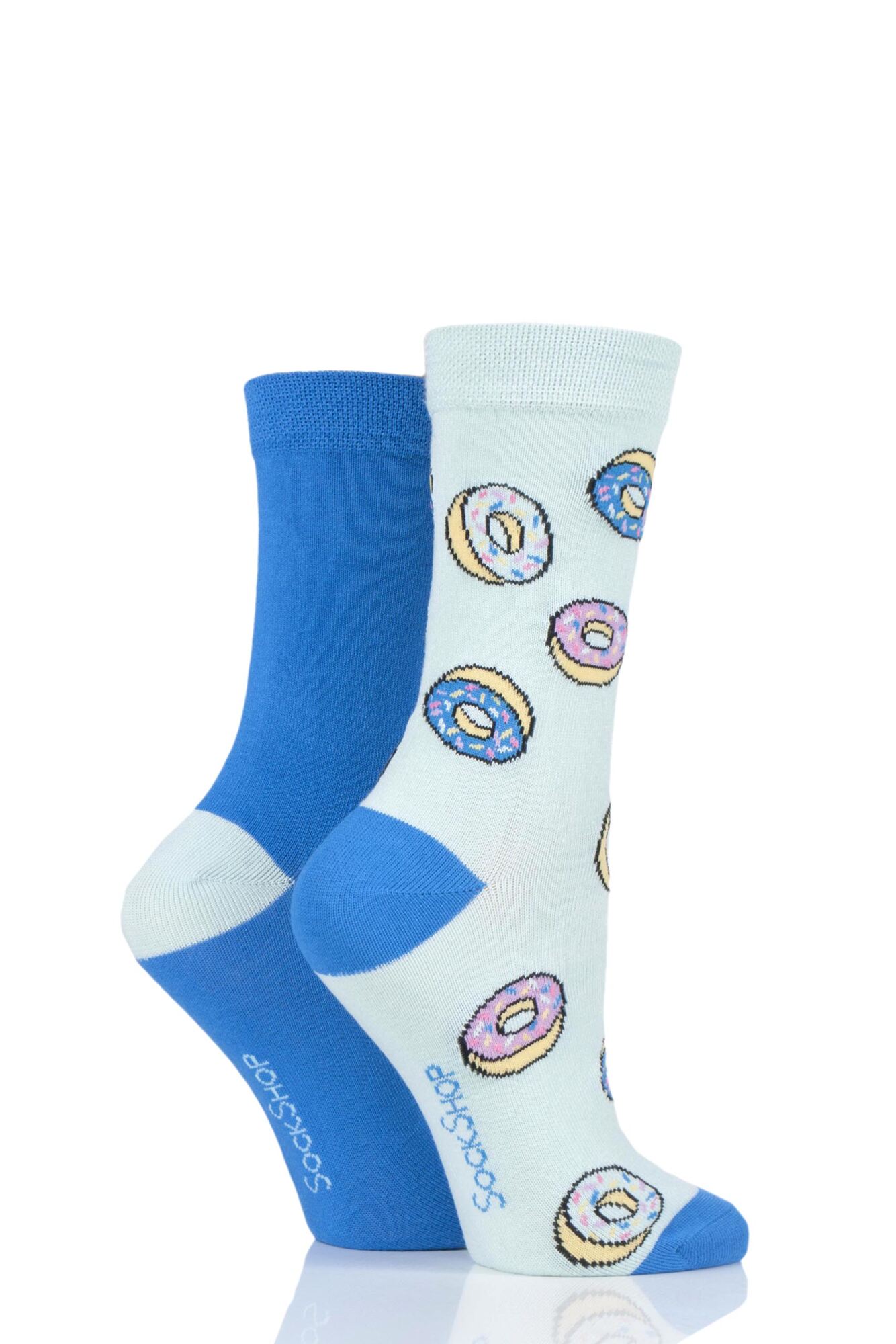 Ladies 2 Pair SockShop Patterned Bamboo Socks with Smooth Toe Seams