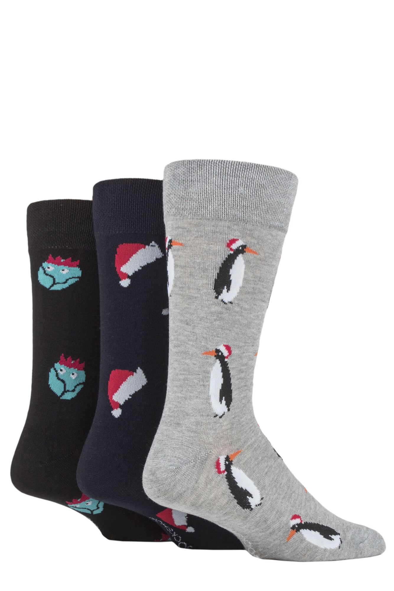 Mens 3 Pair SOCKSHOP Lazy Panda Christmas Bamboo Socks