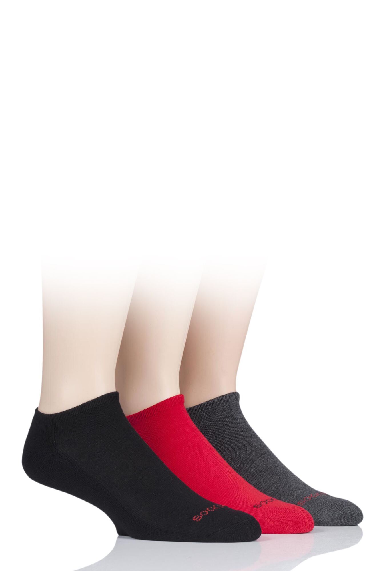 Mens 3 Pair Bamboo Cushioned Trainer Socks from