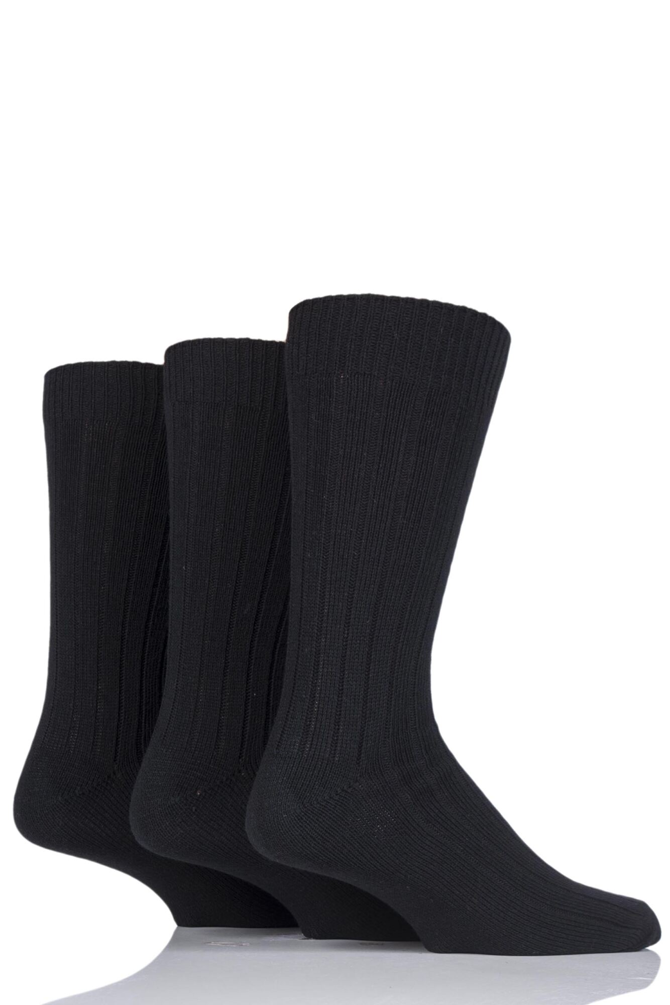 3 Pair Ribbed Cotton Socks Men's - SOCKSHOP