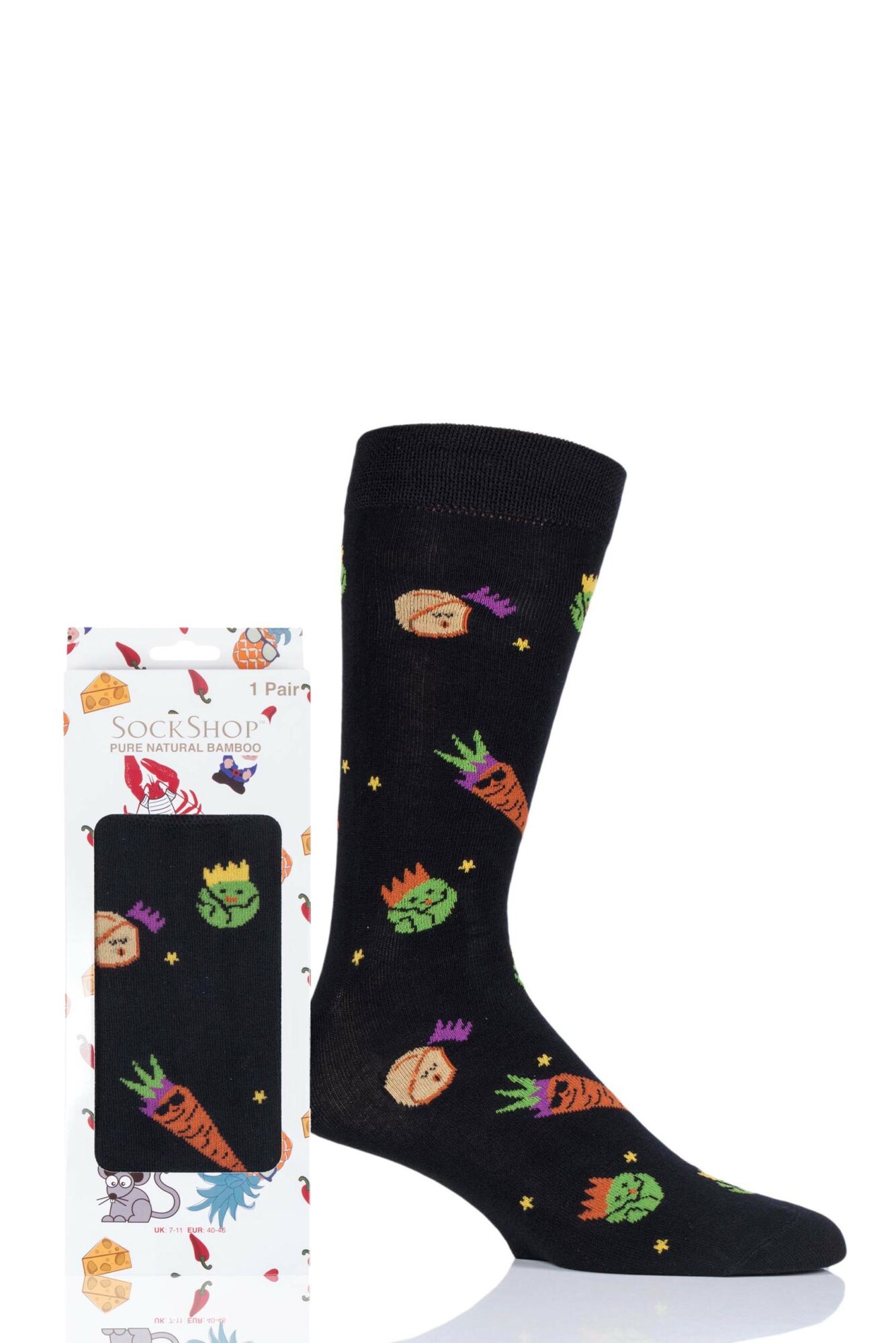 1 Pair Bamboo Party Veg Gift Boxed Socks Unisex - Lazy Panda