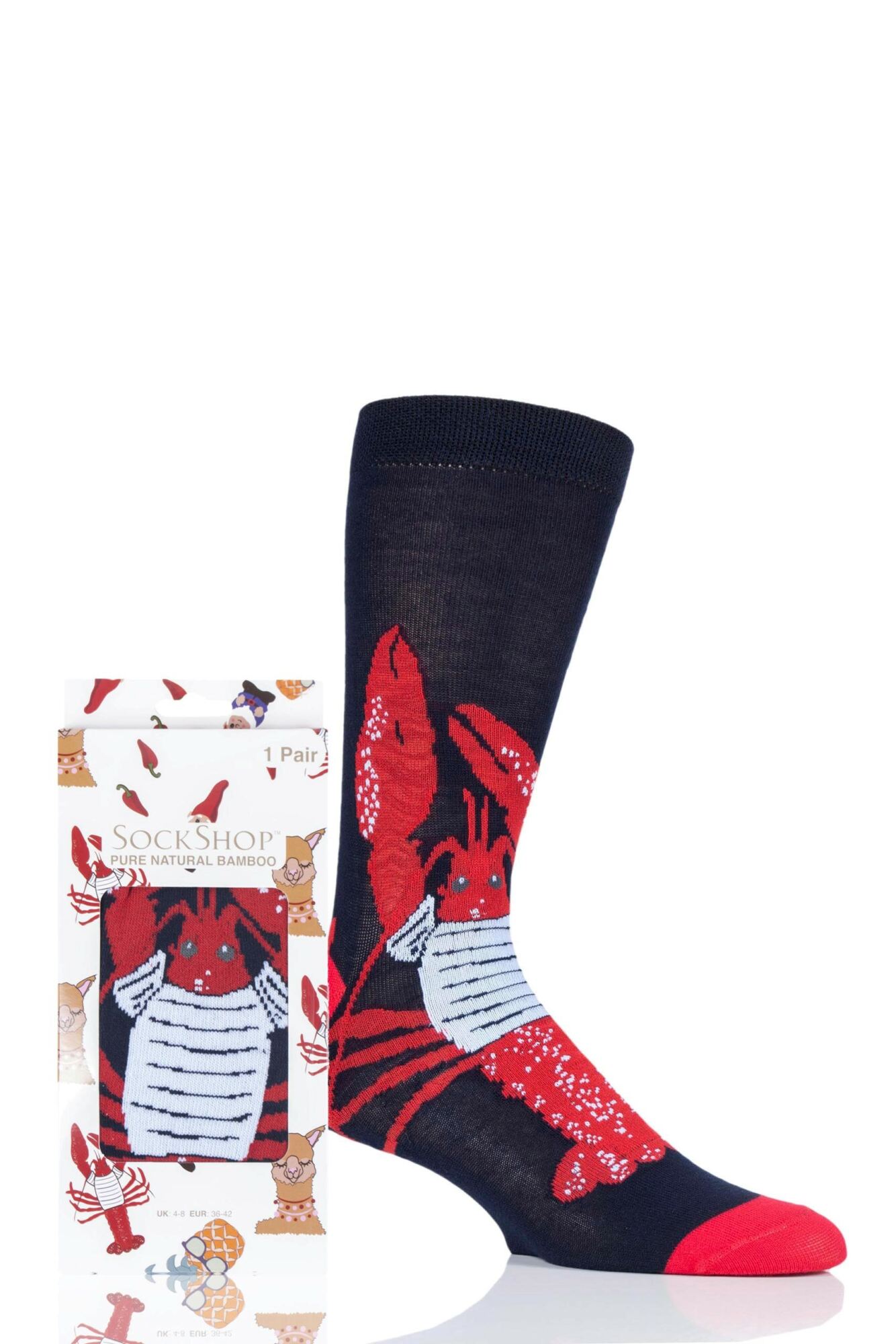  Mens and Ladies SockShop 1 Pair Lazy Panda Bamboo Lobster Gift Boxed Socks