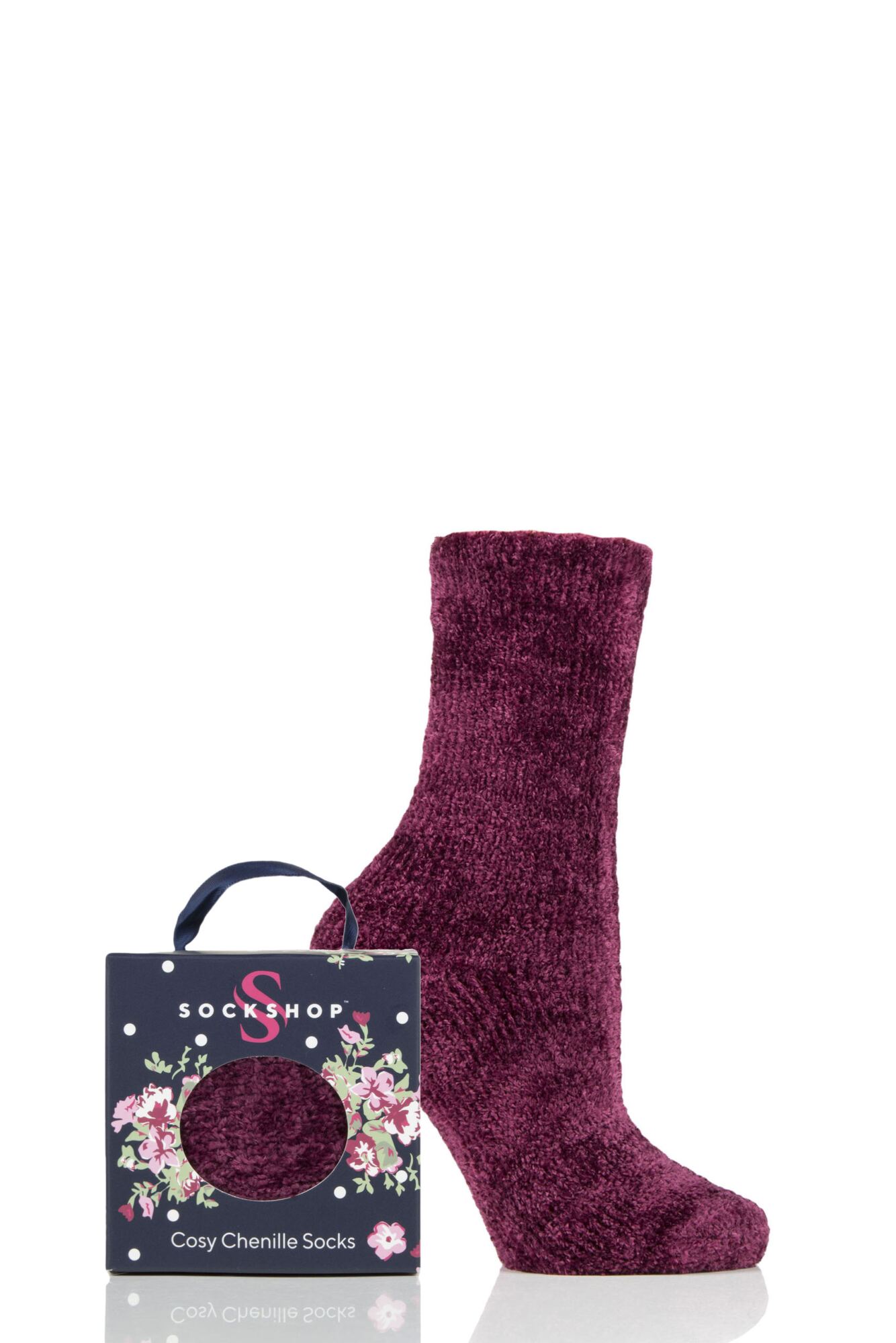 Ladies 1 Pair SOCKSHOP Chenille Gift Boxed Socks