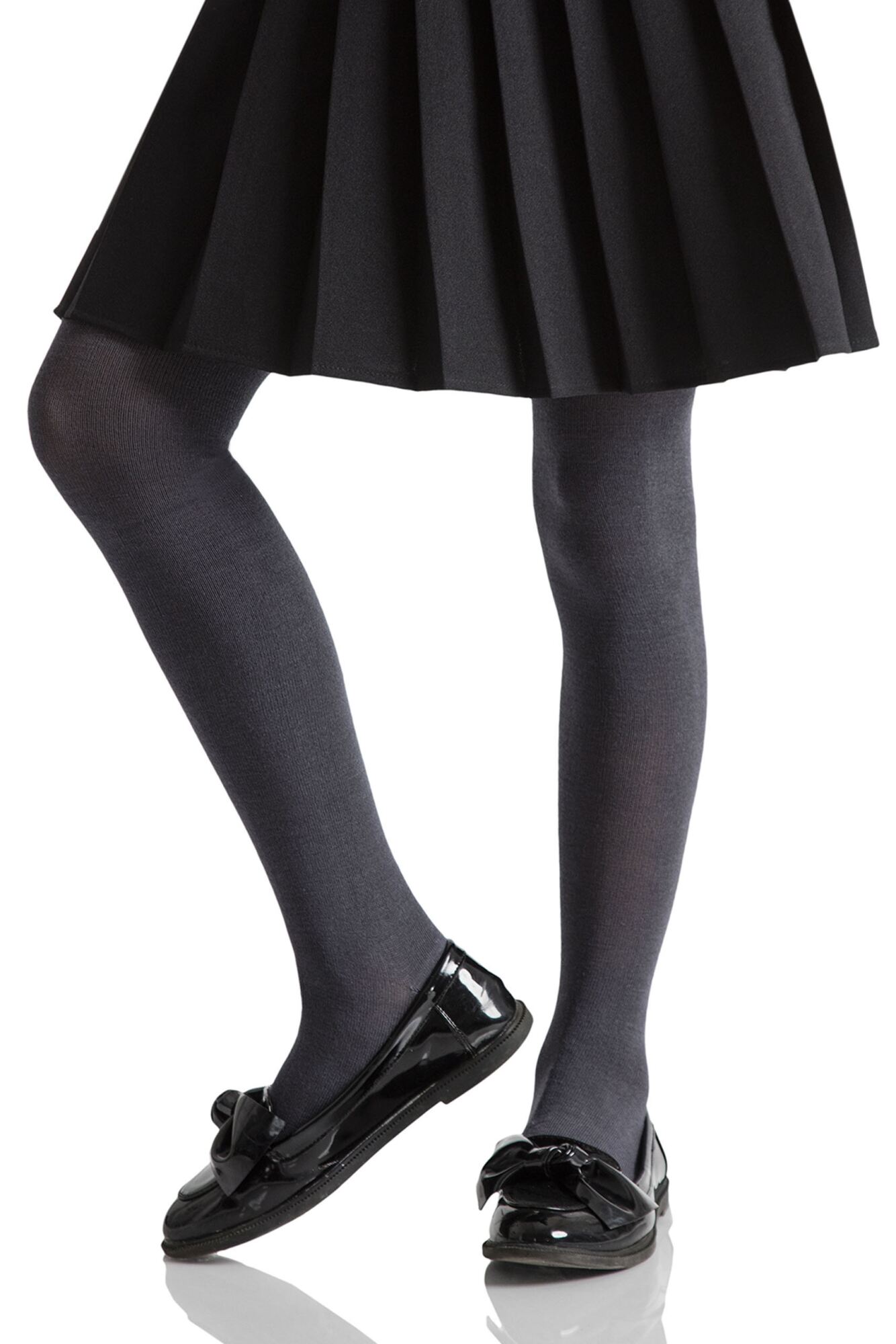 1 Pair Plain Bamboo Tights with Smooth Toe Seams Girls - SOCKSHOP