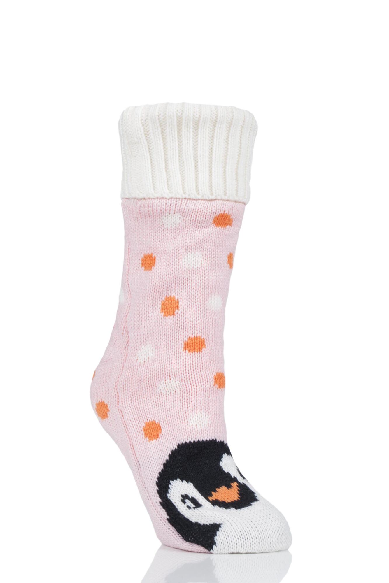 1 Pair Penguin Fleece Lined Slipper Socks Ladies - Wild Feet