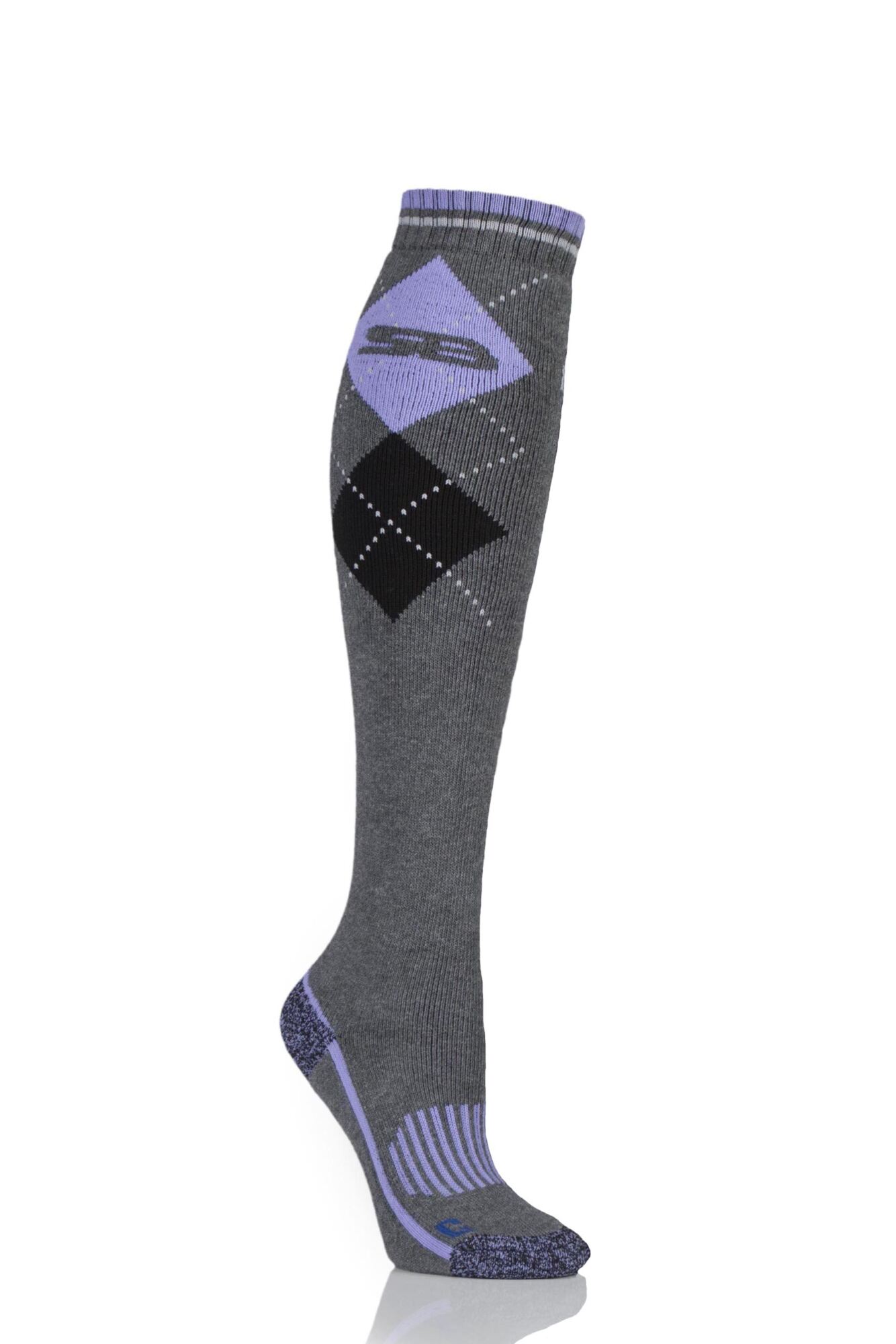 1 Pair with BlueGuard Equestrian Long Cotton Socks Ladies - Storm Bloc