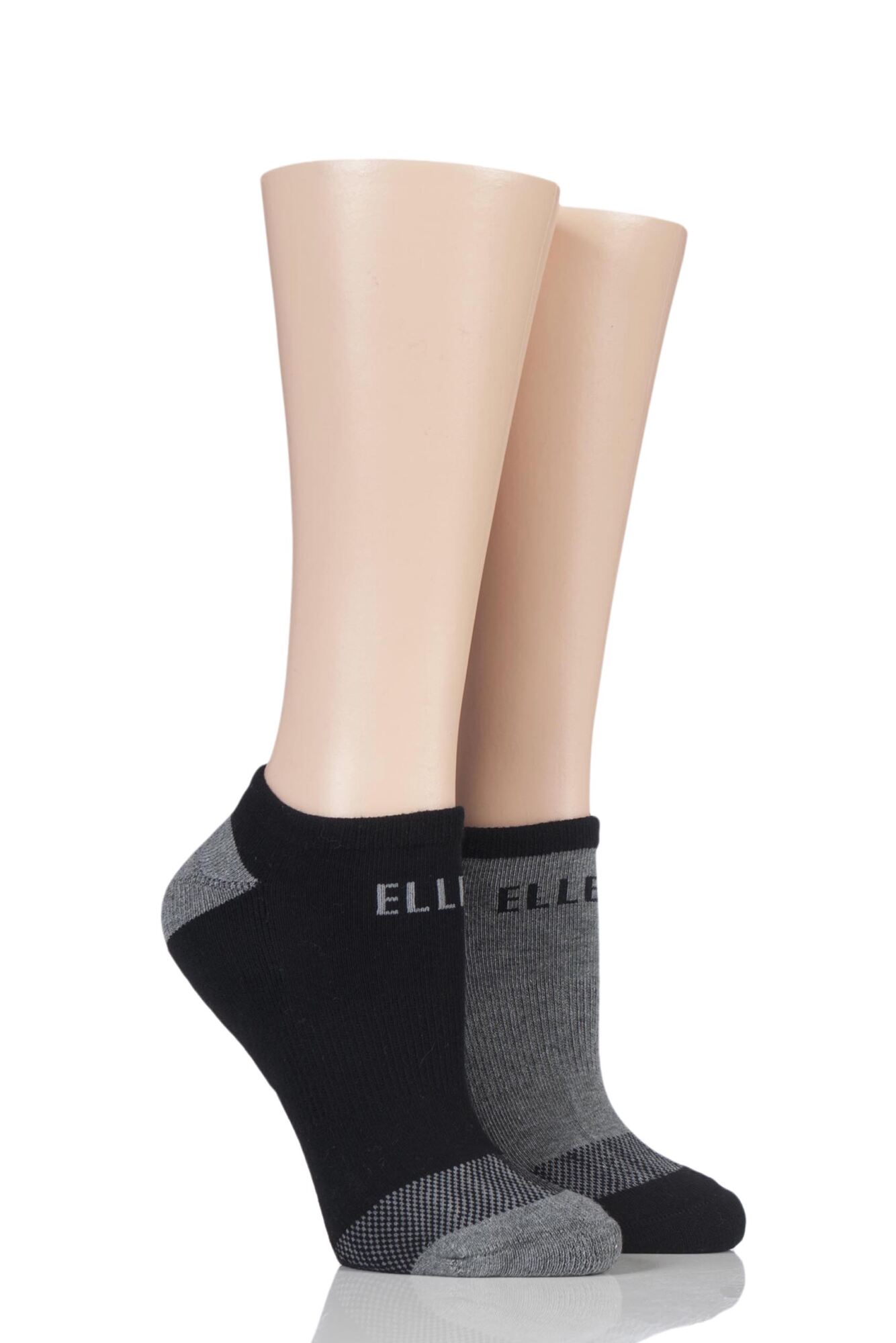  Ladies 2 Pair Elle Sport Cushioned No-Show Socks