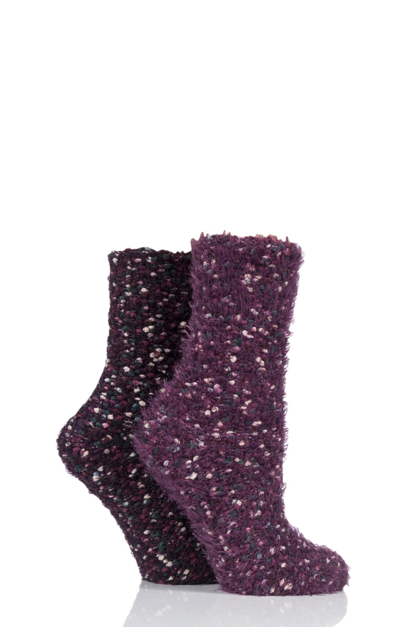 2 Pair Popcorn Feather Socks Ladies - Elle