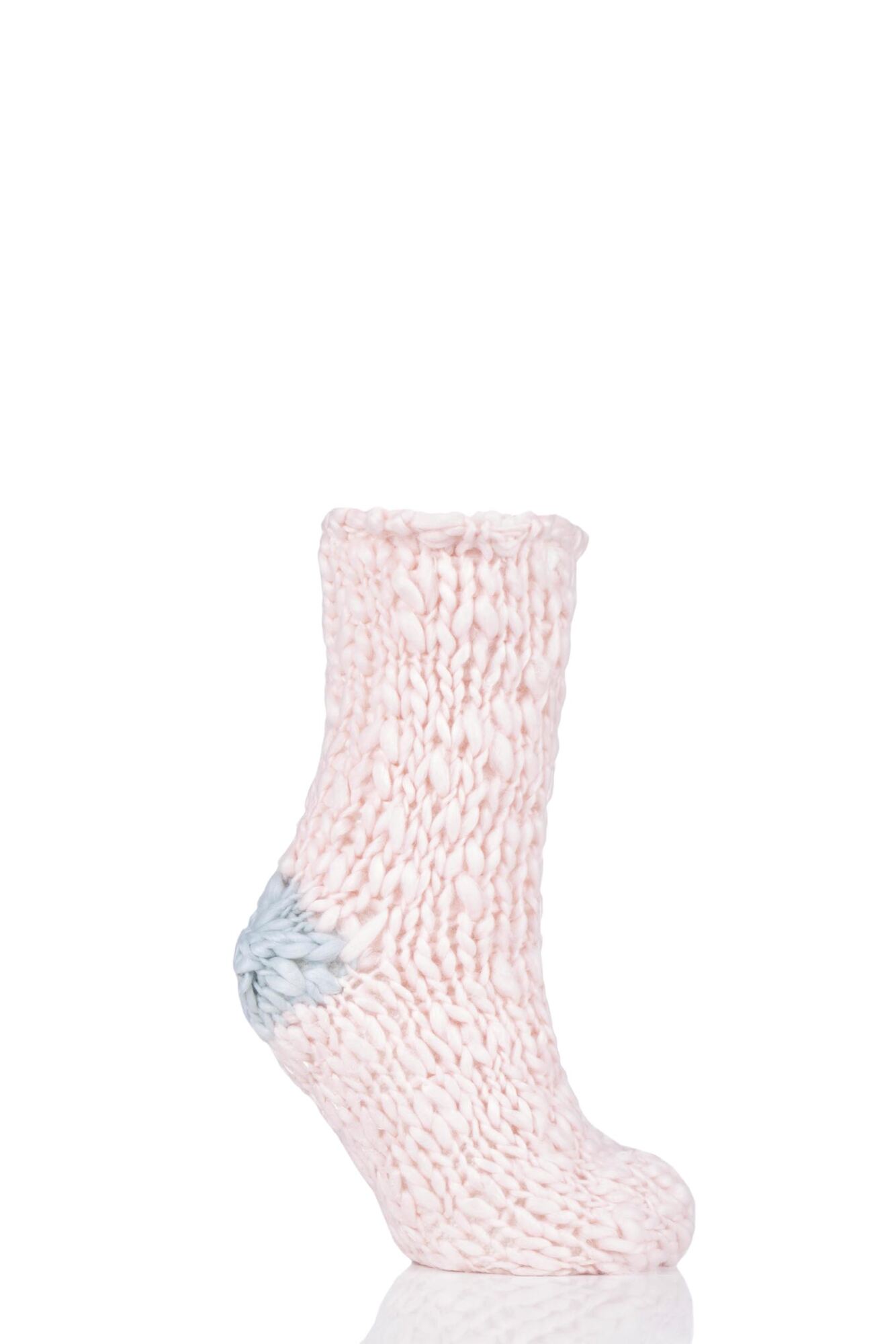 1 Pair Soft Hand Knitted Slipper Socks Ladies - Elle