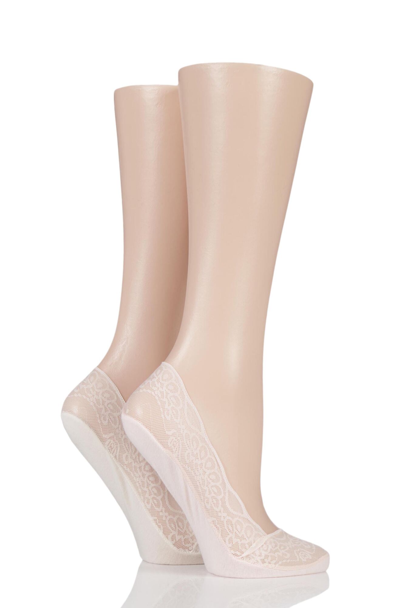 Ladies Elle Lace Shoe Liner Socks with Grip from