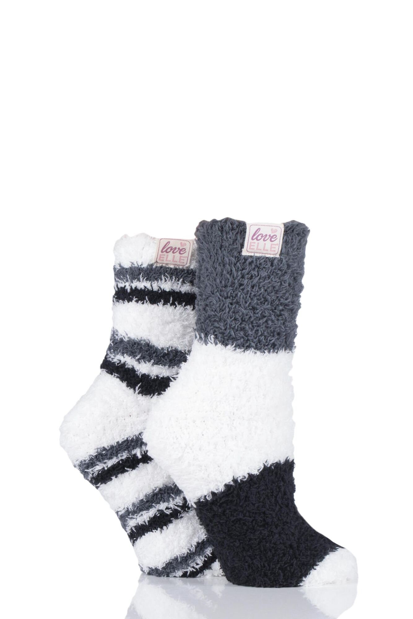 2 Pair Fluffy and Cosy Blissful Bed Time Socks Ladies - Elle