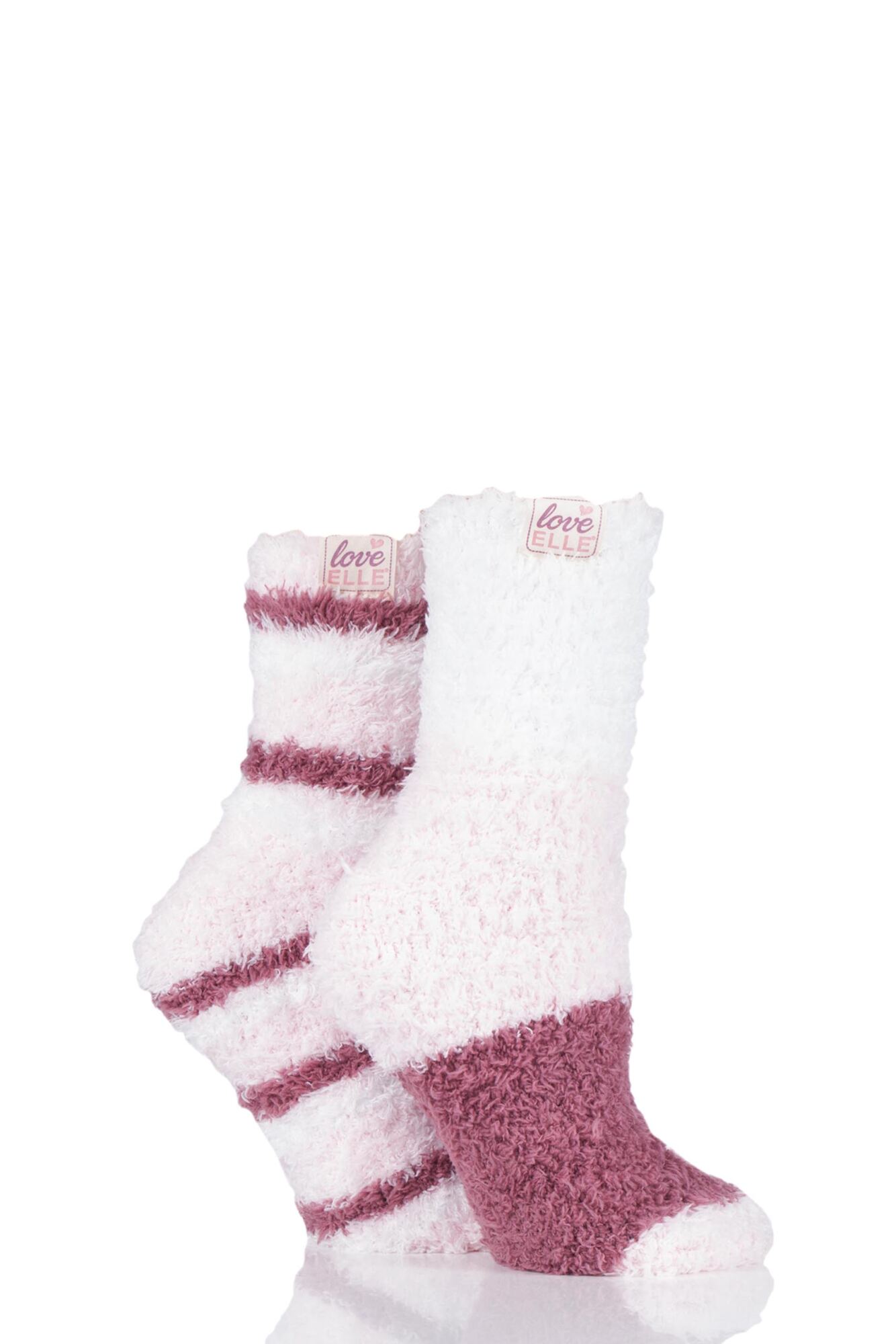 Ladies 2 Pair Elle Fluffy and Cosy Blissful Bed Time Socks