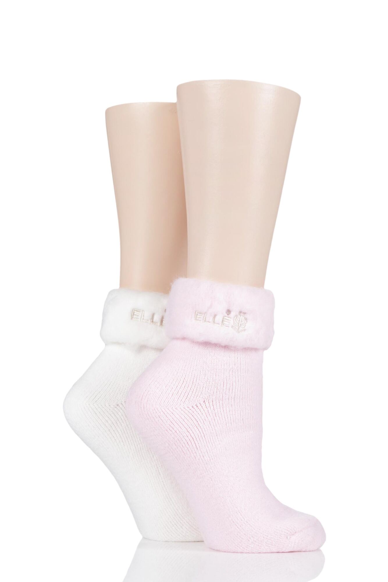 Ladies 2 Pair Elle Original Cosy Bed Socks