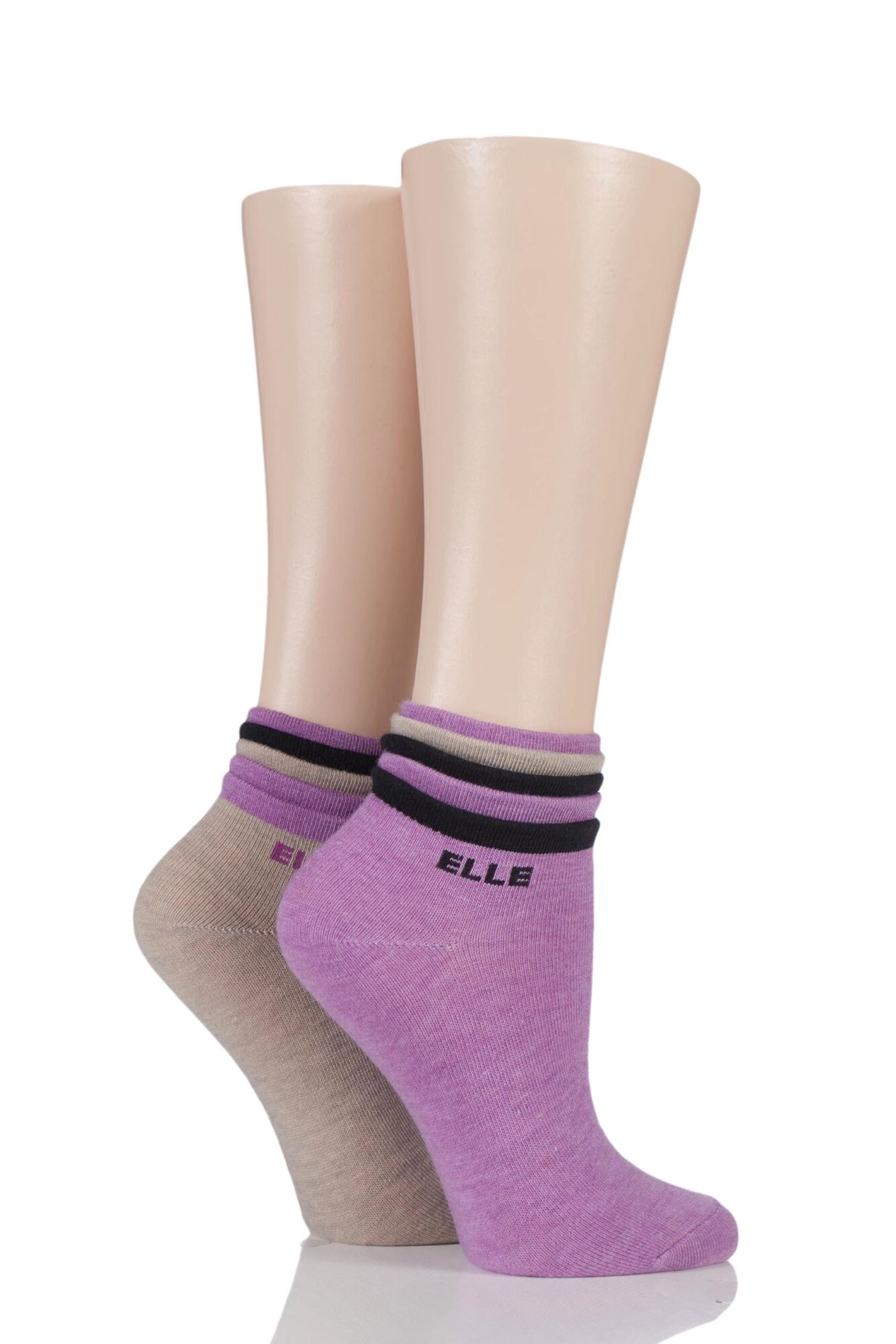 2 Pair Frilly Welt Cashmere Blend Ankle Socks Ladies - Elle