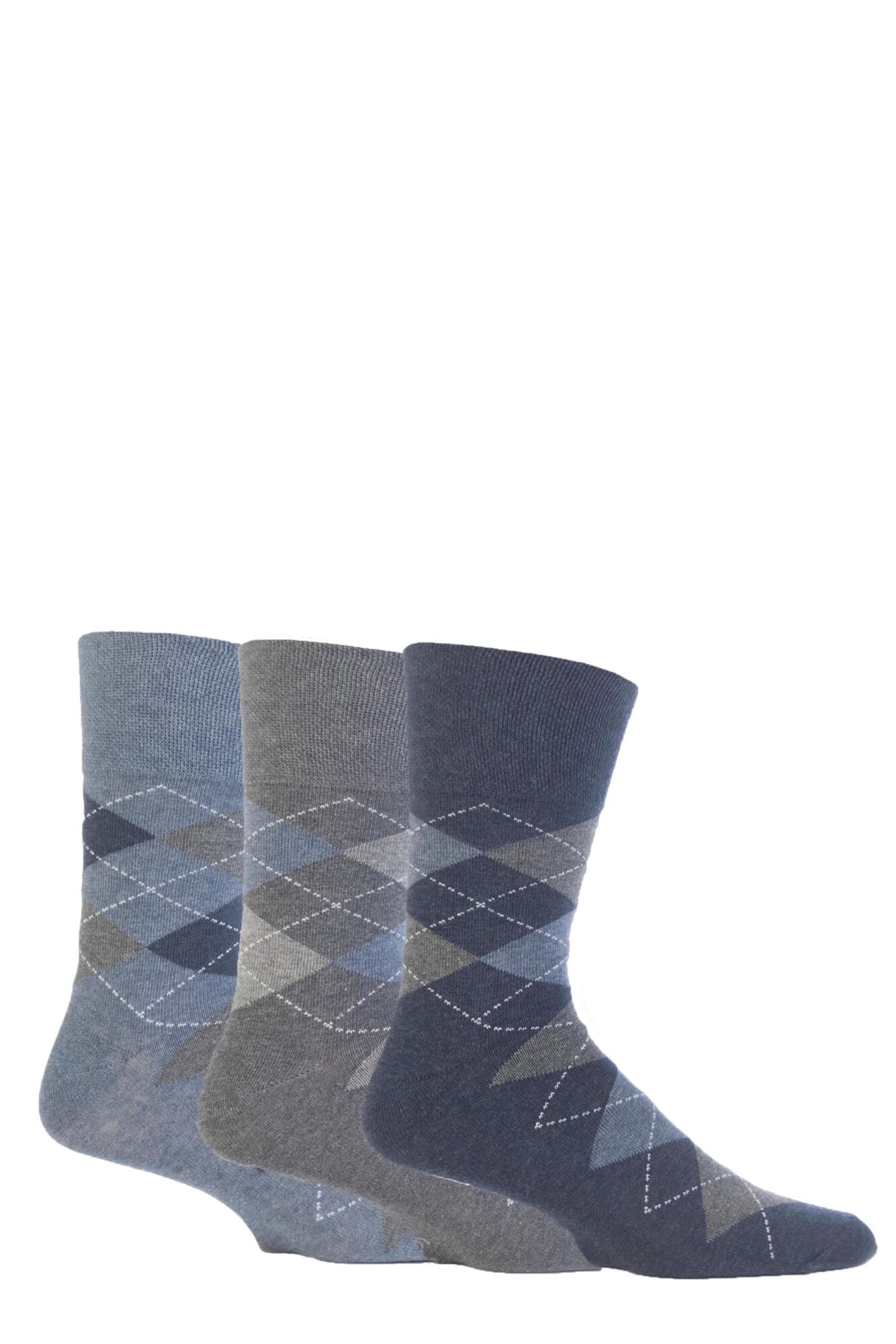 Mens Gentle Grip Argyle Cotton Socks from