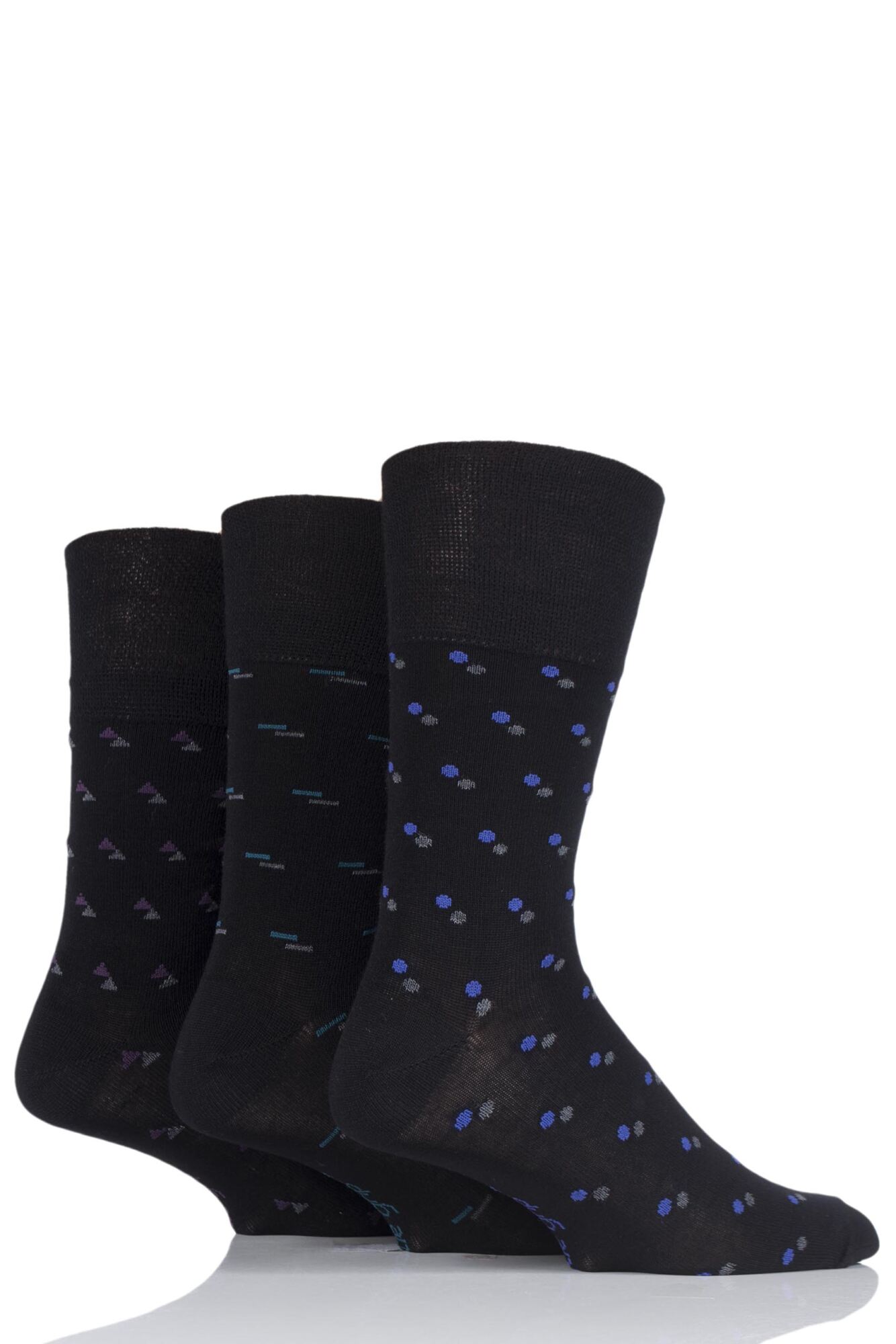 Mens Gentle Grip Patterned Bamboo Socks from