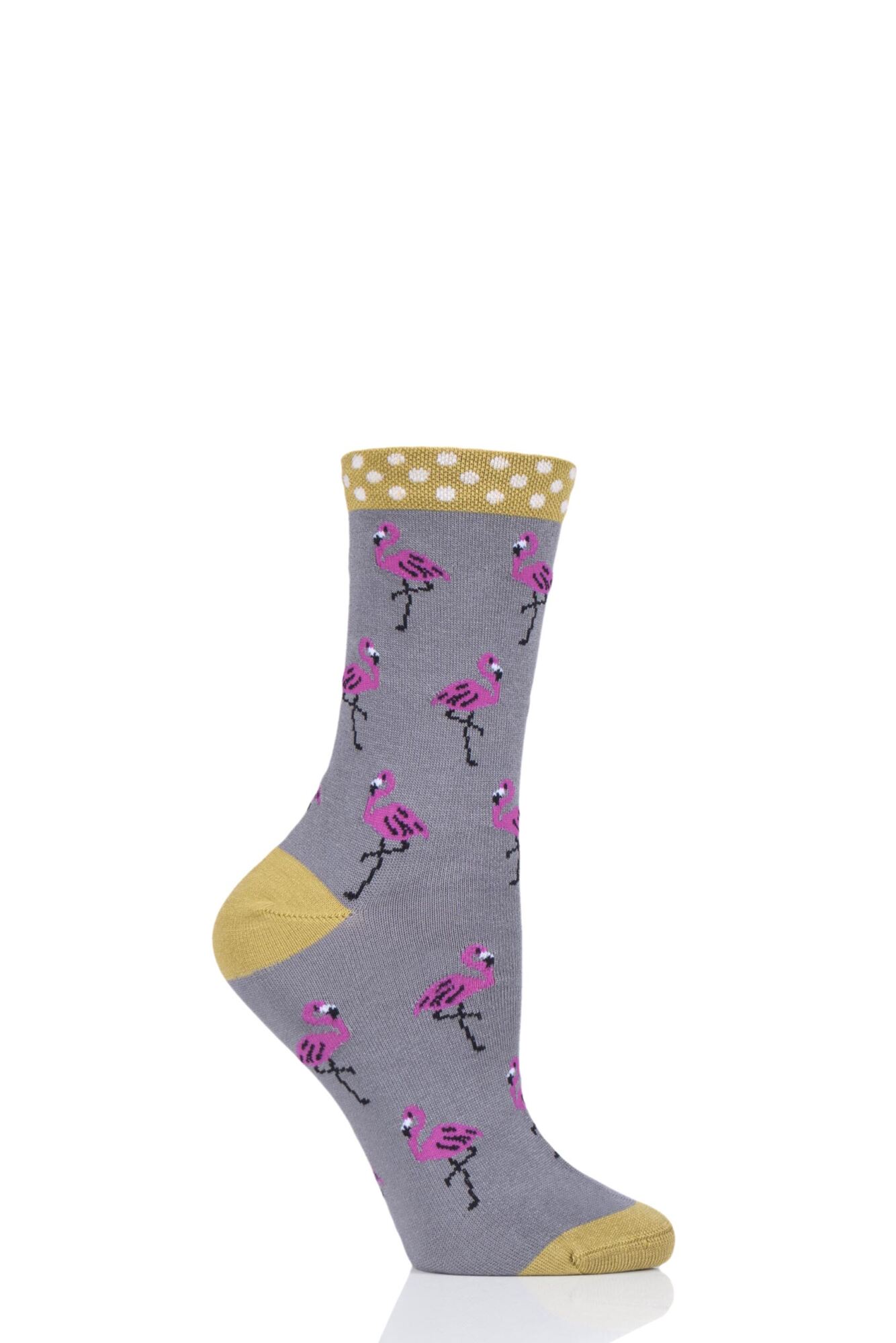 1 Pair Flamingo Bamboo and Organic Cotton Socks Ladies - Thought