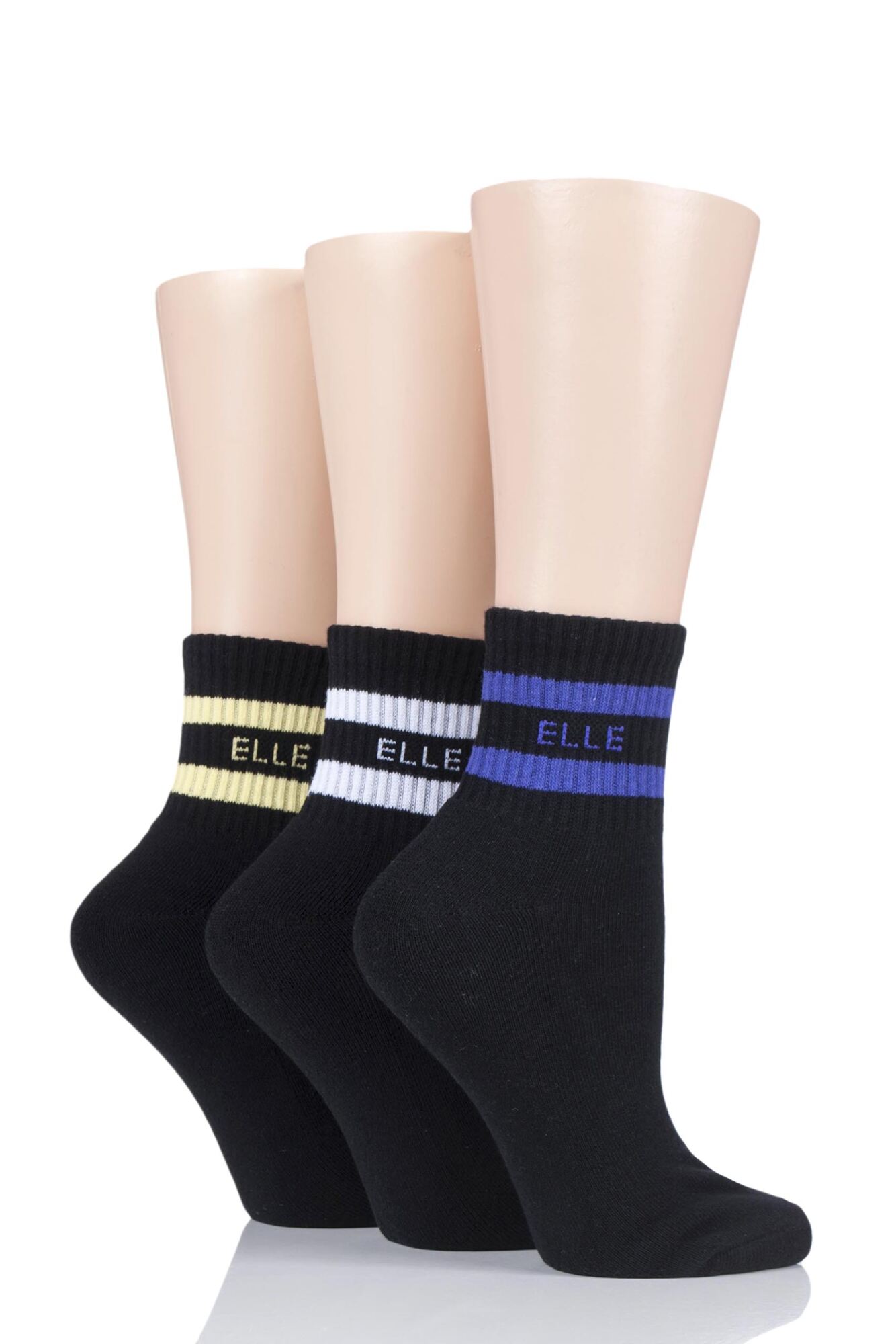 3 Pair Half Cushion Sports Anklet Socks Ladies - Elle
