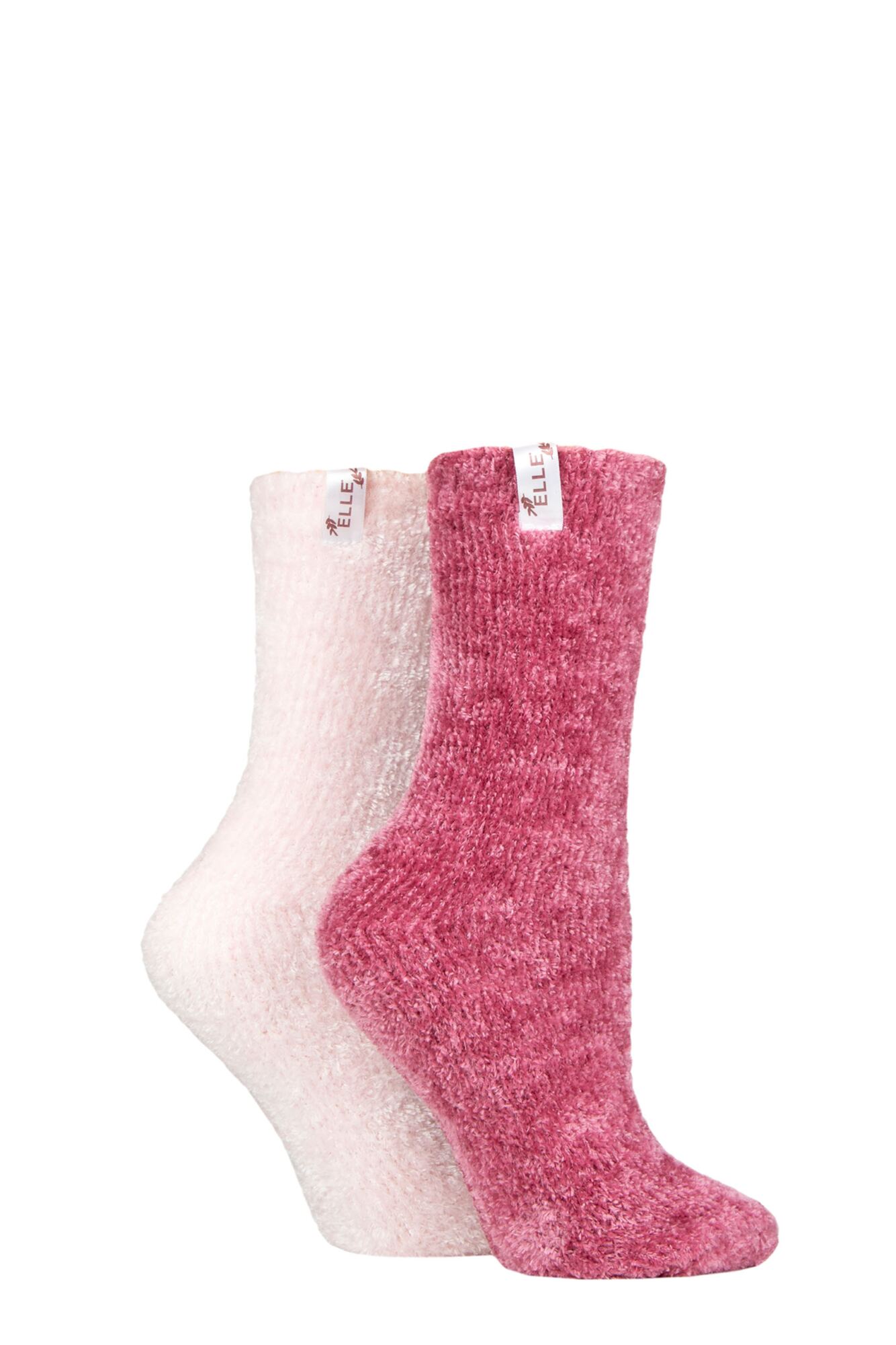 2 Pair Chenille Leisure Socks Ladies - Elle