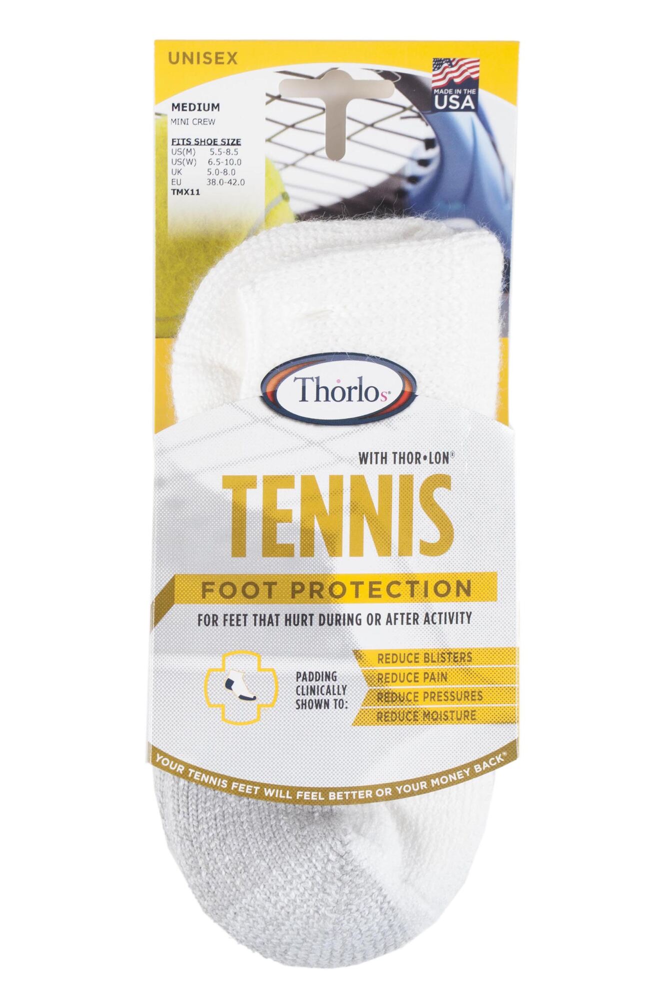 Thorlos Tx Max Cushion Crew Socks - Maximum Padding For Tennis & Sports
