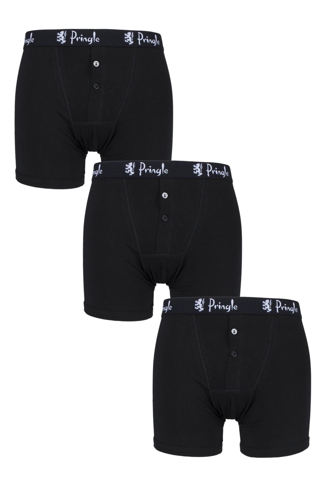 3 Pack Button Front Cotton Boxer Shorts Men's - Pringle