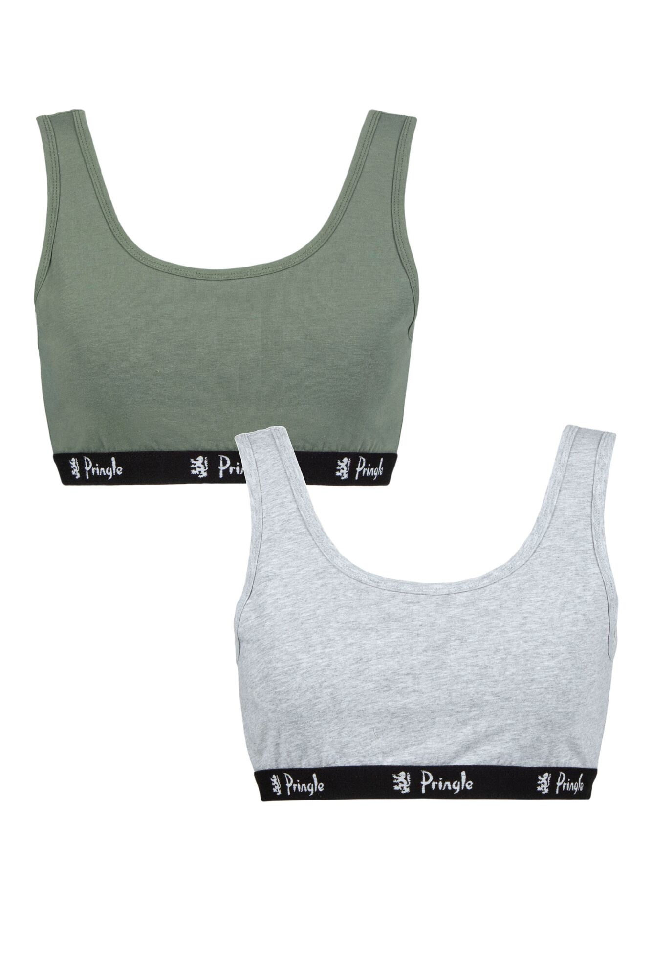 Ladies 2 Pack Pringle Smooth Silhouette NonWired Cotton Bralettes