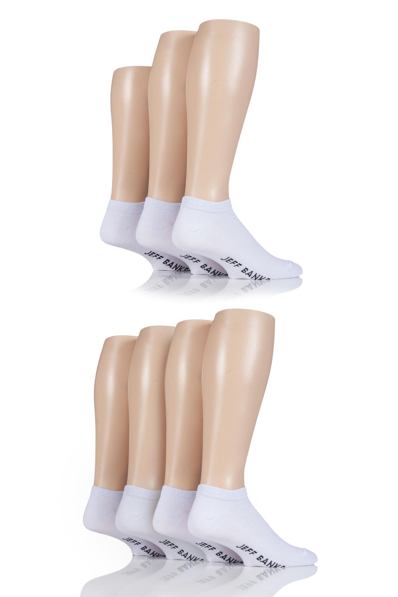7 Pair Plain Cotton Trainer Socks Men's - Jeff Banks
