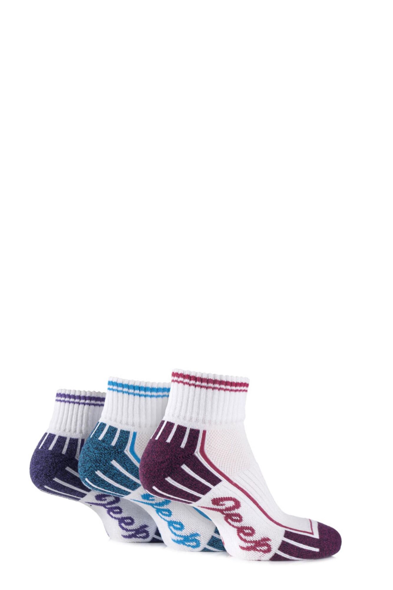 3 Pair Cushioned Cotton Ankle Socks Ladies - Jeep