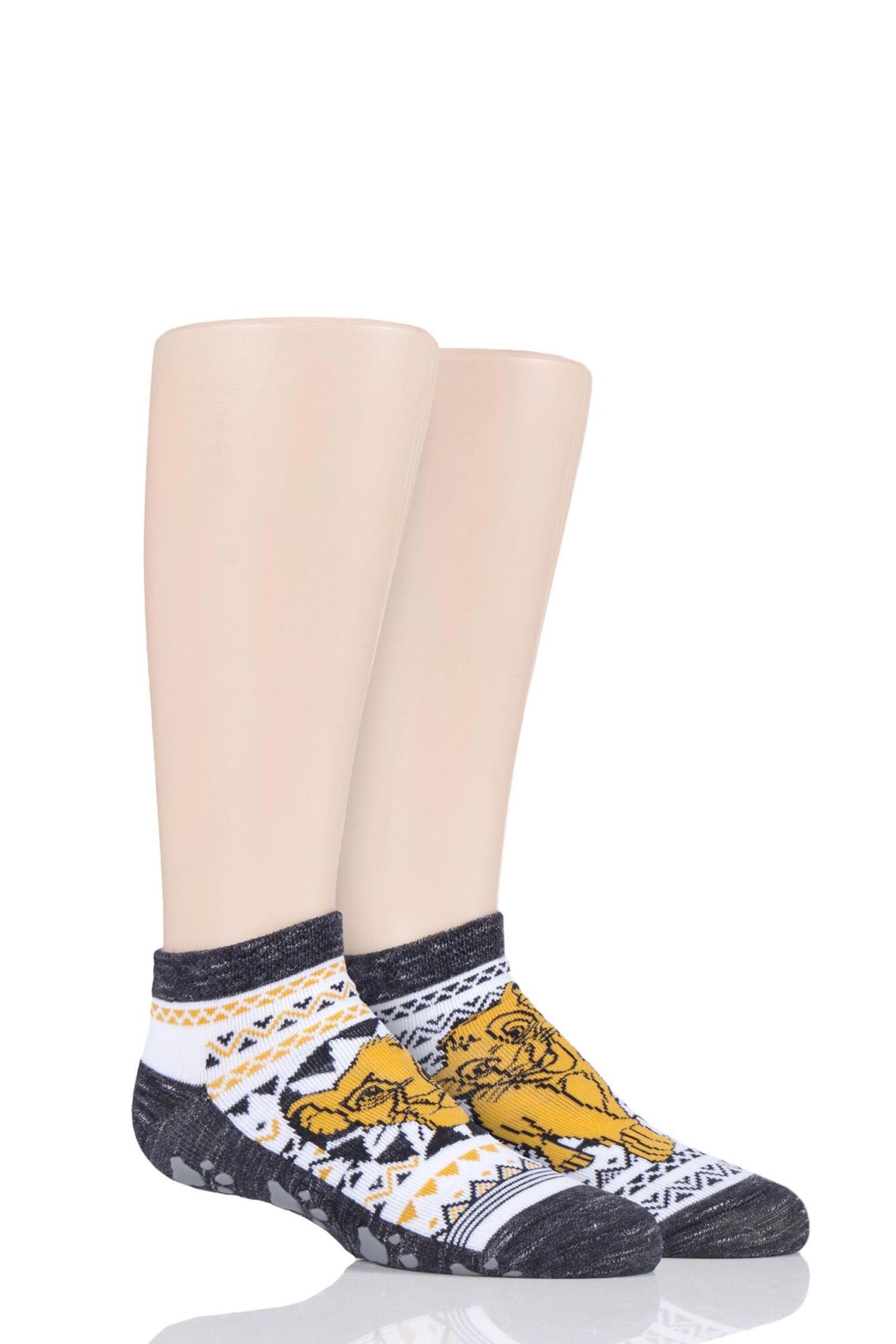 2 Pair with Disney Tiny Soles Lion King Gripper Socks Kids Unisex - Tavi Noir