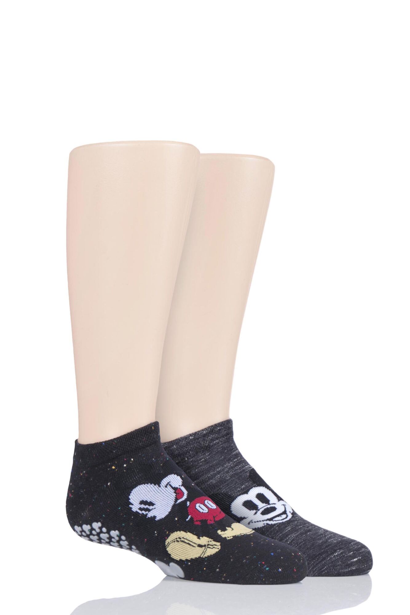 2 Pair with Disney Tiny Soles Mickey Gripper Socks Kids Unisex - Tavi Noir