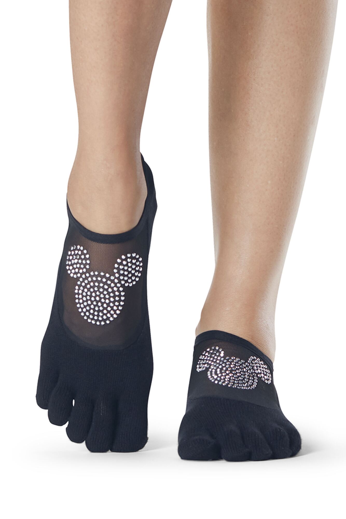 Ladies 1 Pair ToeSox Disney Full Toe Disco Mickey Mesh Socks