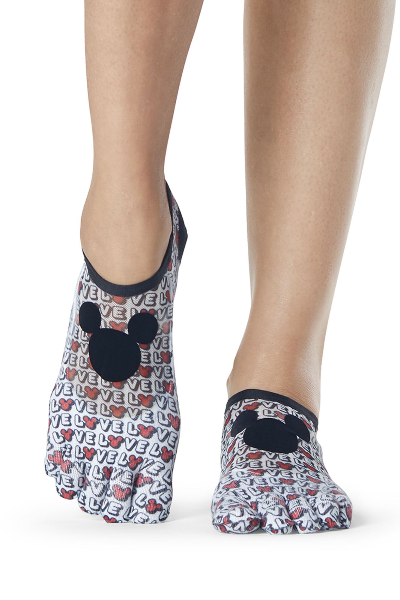 Ladies 1 Pair ToeSox Disney Full Toe Love Mickey Mesh Socks