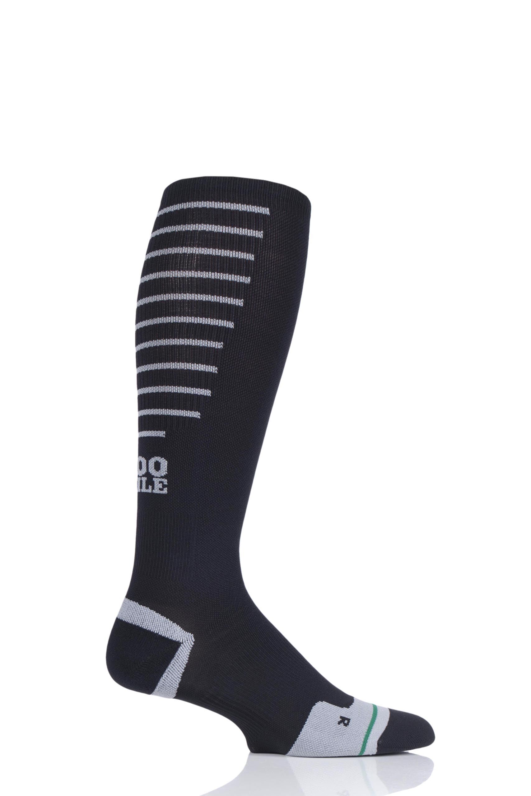 Image of 1 Pair Black Compression Socks Unisex 3-5.5 Unisex - 1000 Mile