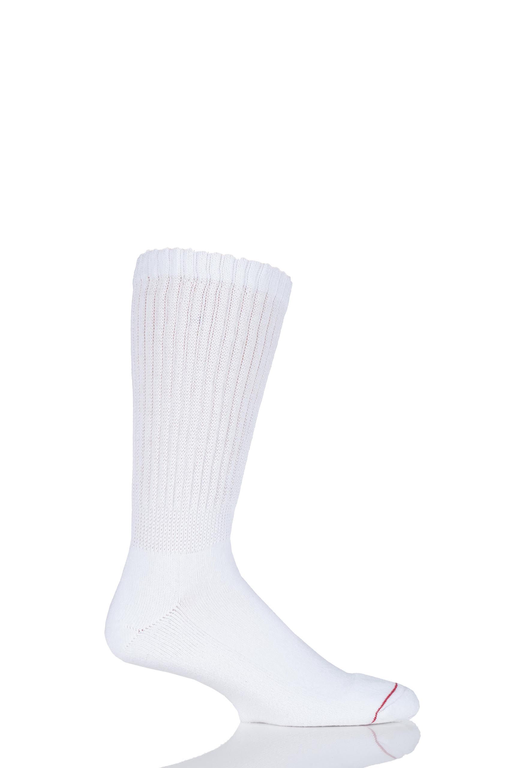 Image of 1 Pair White Foothealth Tactel Diabetic Socks Men's 9-11.5 Mens - 1000 Mile