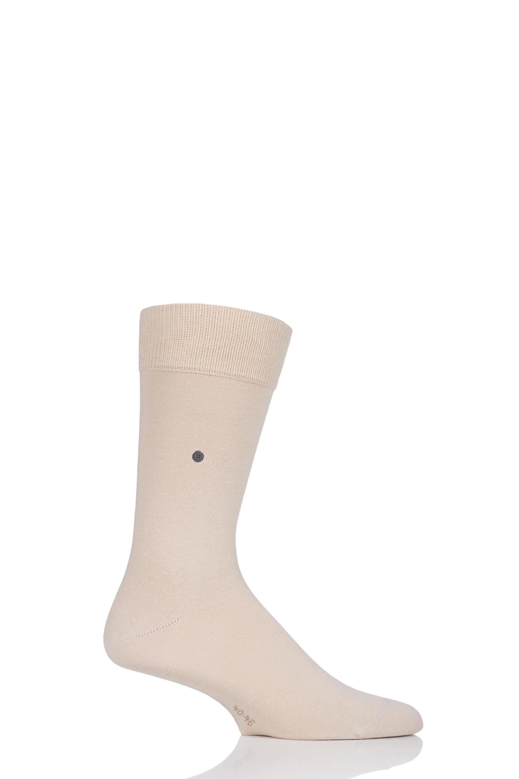 Image of 1 Pair Beige Lord Plain Cotton Socks Men's 6.5-11 Mens - Burlington