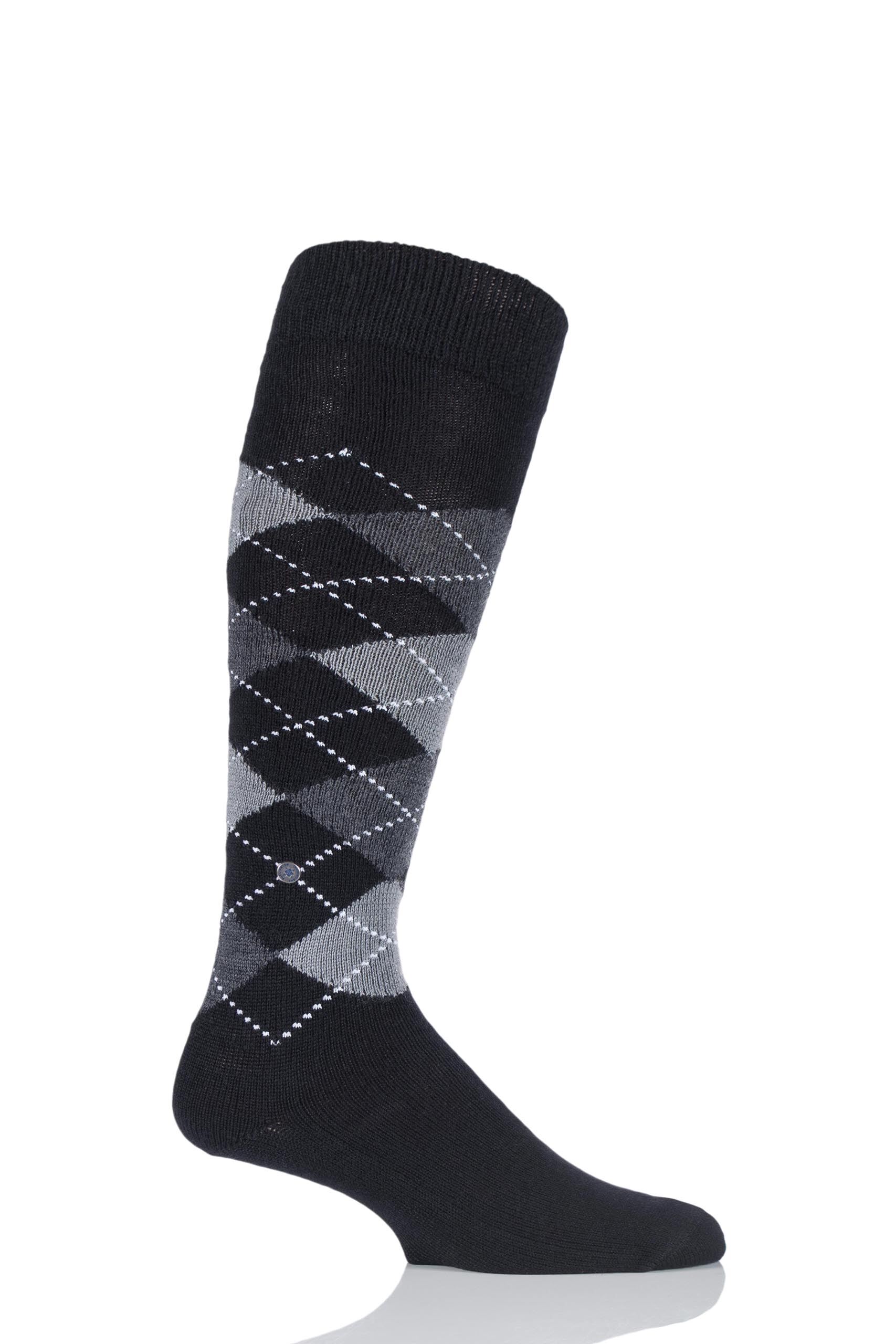 Image of 1 Pair Black / Pearl Preston Soft Acrylic Knee High Socks Men's 6.5-11 Mens - Burlington