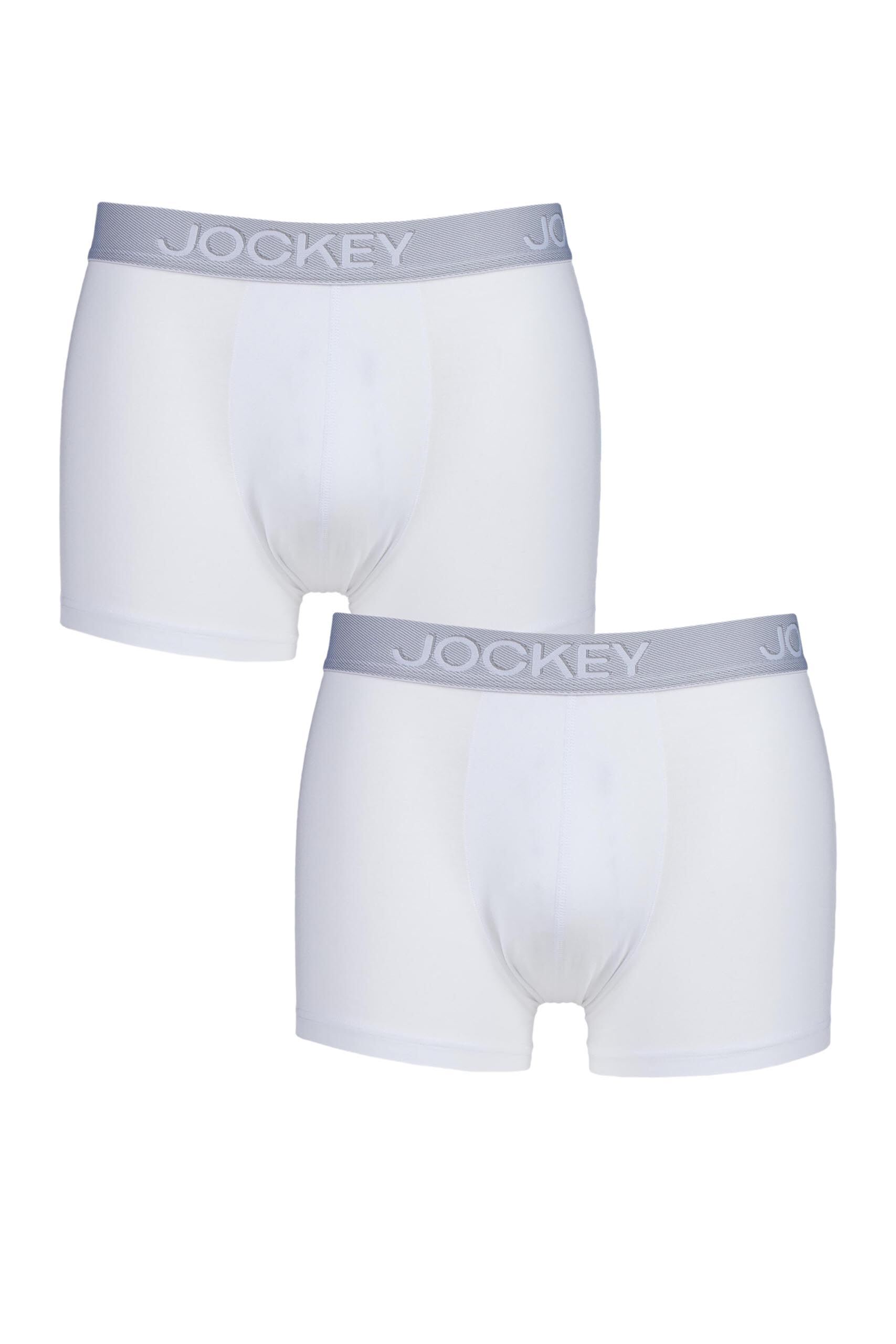 Image of 2 Pack Short Trunk White 3D Innovation Short Boxer Trunks 2 PAIRS FOR THE PRICE OF 1 Men's Small - Jockey