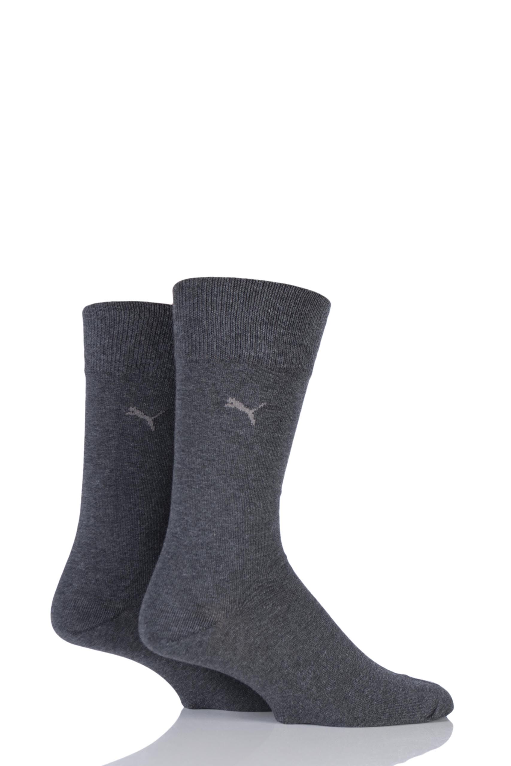 Image of 2 Pair Anthracite Everyday Classic Cotton Socks Men's 12-14 Mens - Puma