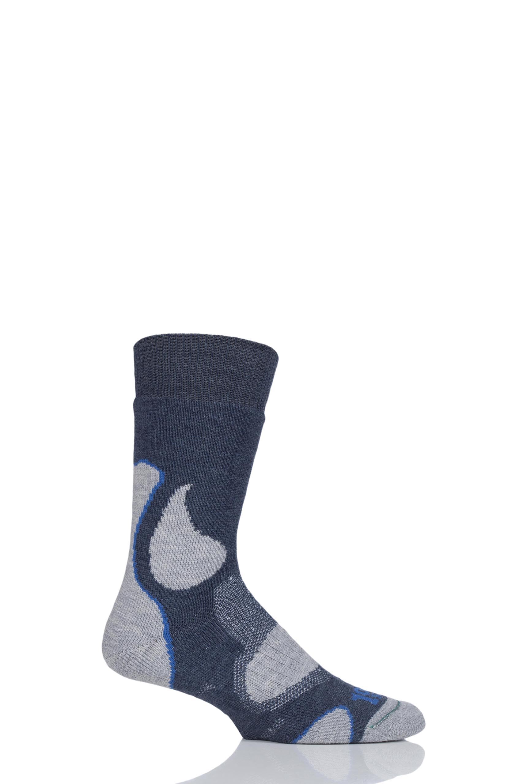 Image of 1 Pair Slate 3 Seasons Merino Wool Walking Socks Unisex 9-11.5 Mens - 1000 Mile