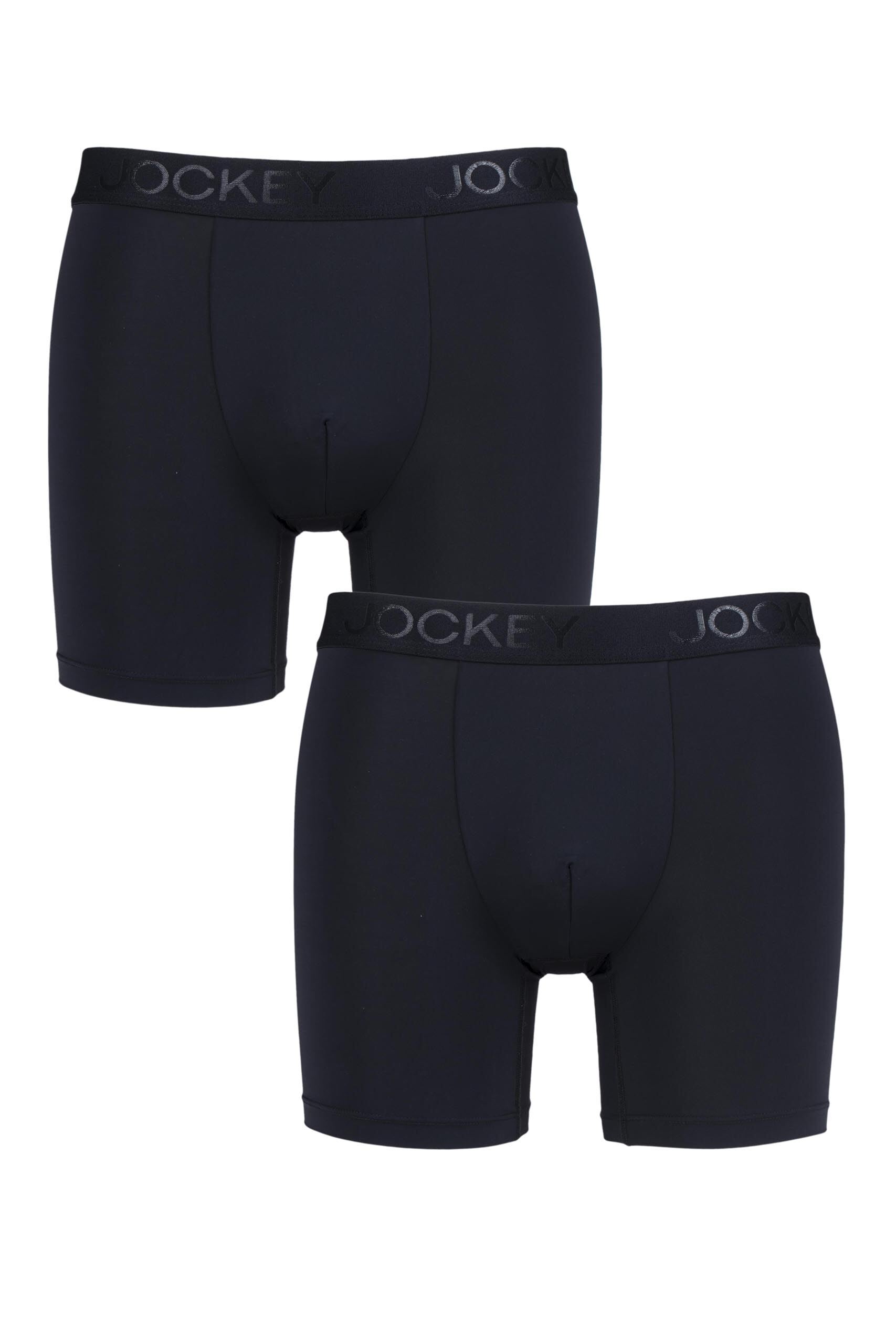 Image of 2 Pack Black 2 for the price of 1 Microfiber Air Boxer Trunks Men's Small - Jockey