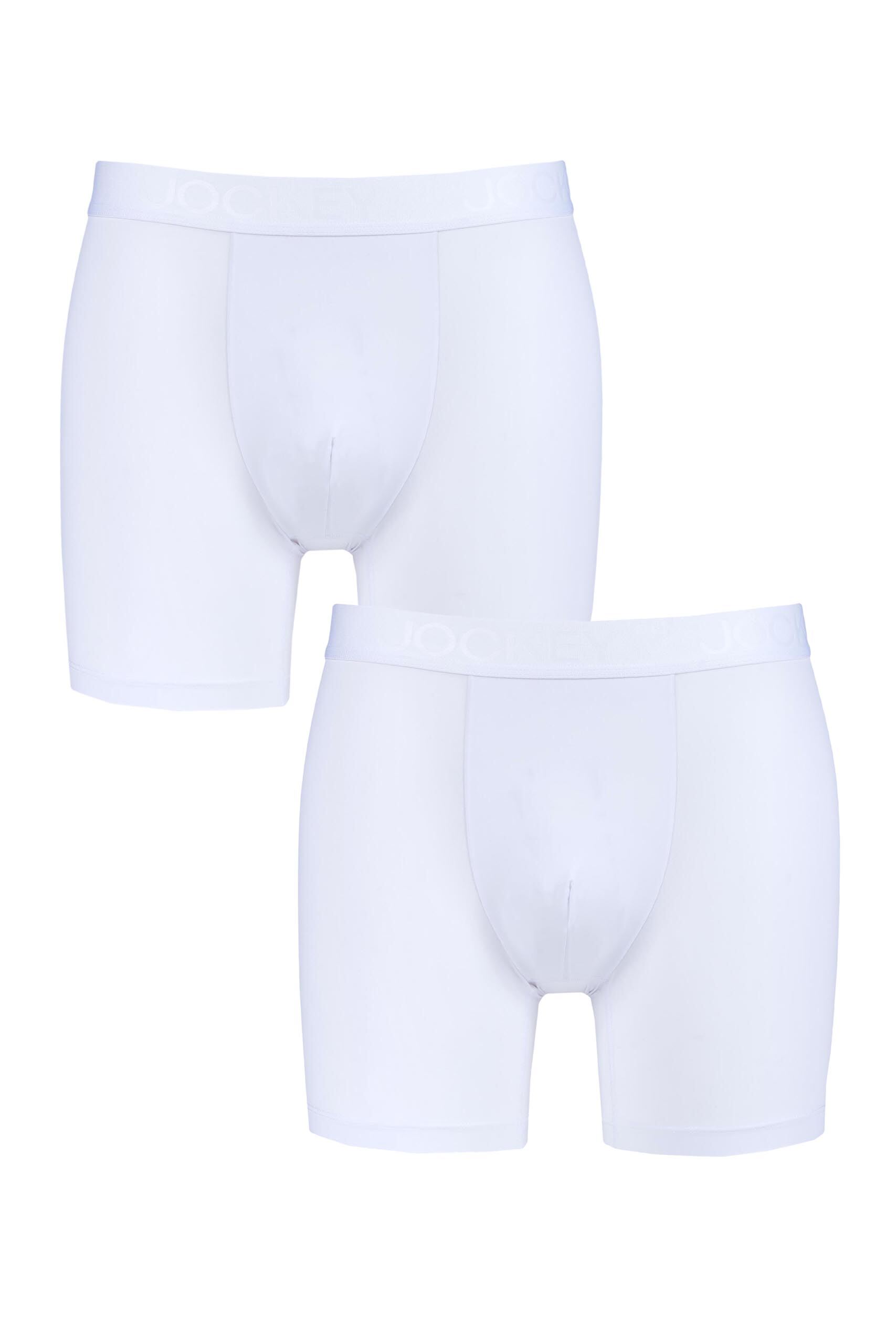 Image of 2 Pack White 2 for the price of 1 Microfiber Air Boxer Trunks Men's Extra Large - Jockey