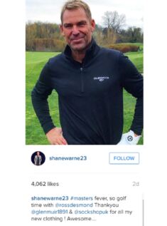 Shane Warne Social Media April 2016