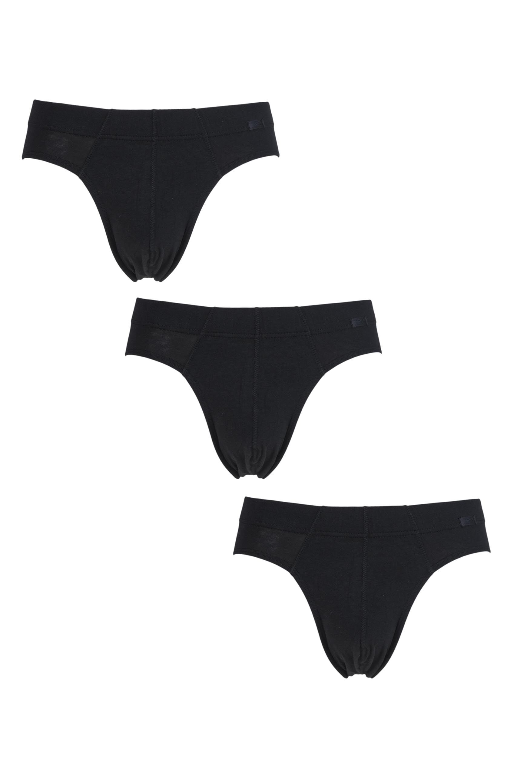 Image of 3 Pack Black Cotton Plus Briefs Men's Large - Jockey