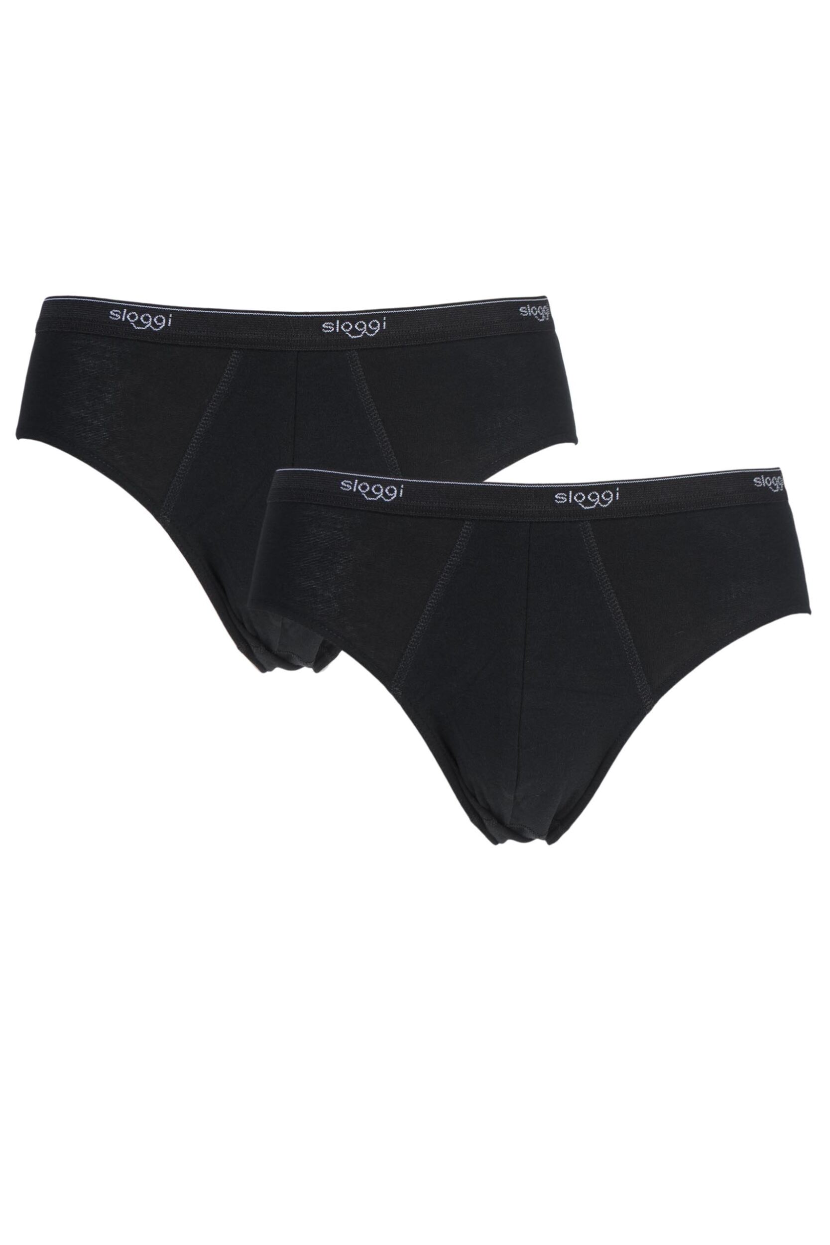 2 Pack Black Basic Midi Brief Men's 32 Mens - Sloggi