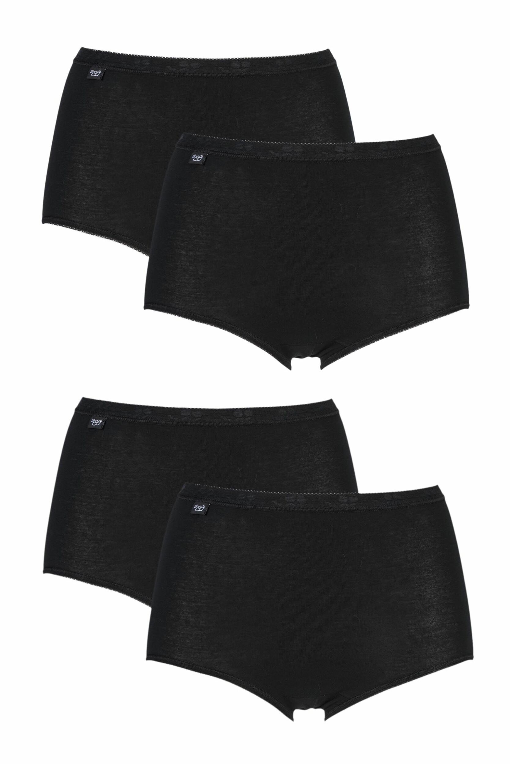 4 Pack Black Basic Maxi Briefs Ladies 16 Ladies - Sloggi