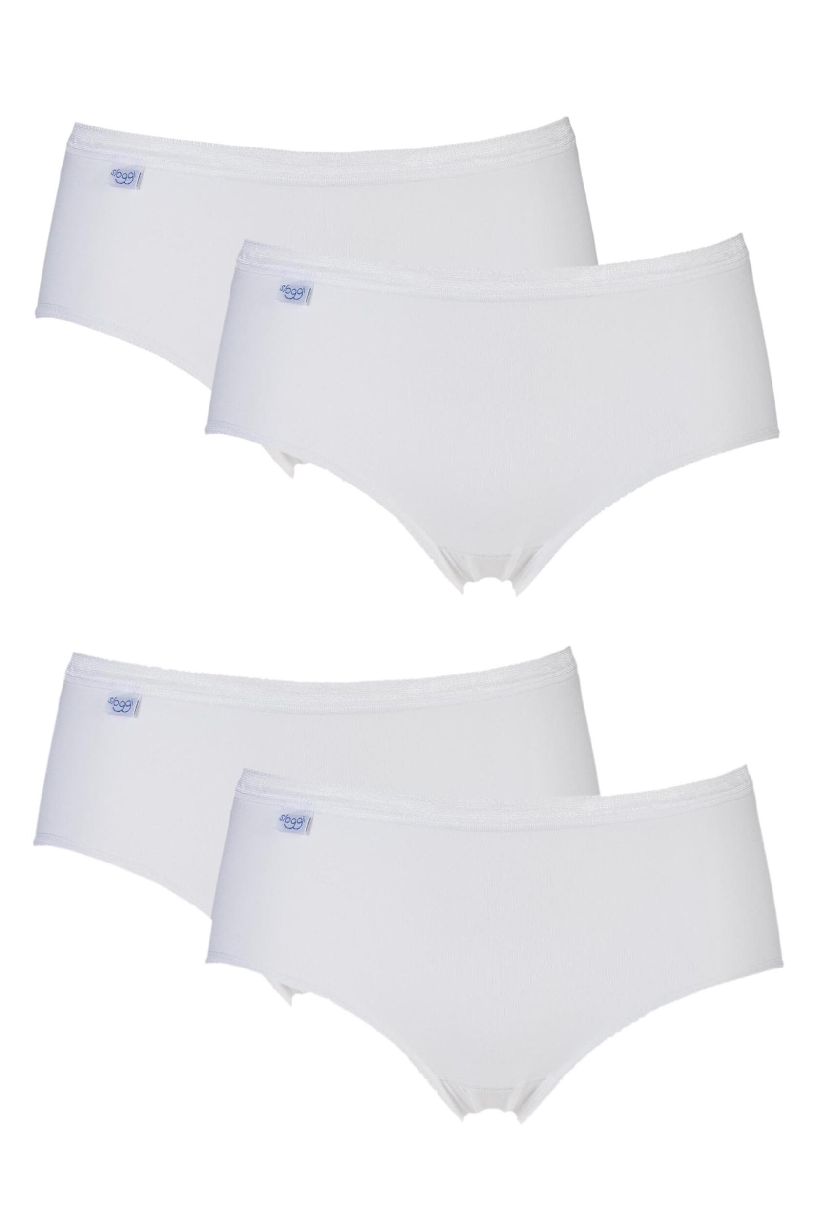 4 Pack White Basic Midi Briefs Ladies 14 Ladies - Sloggi