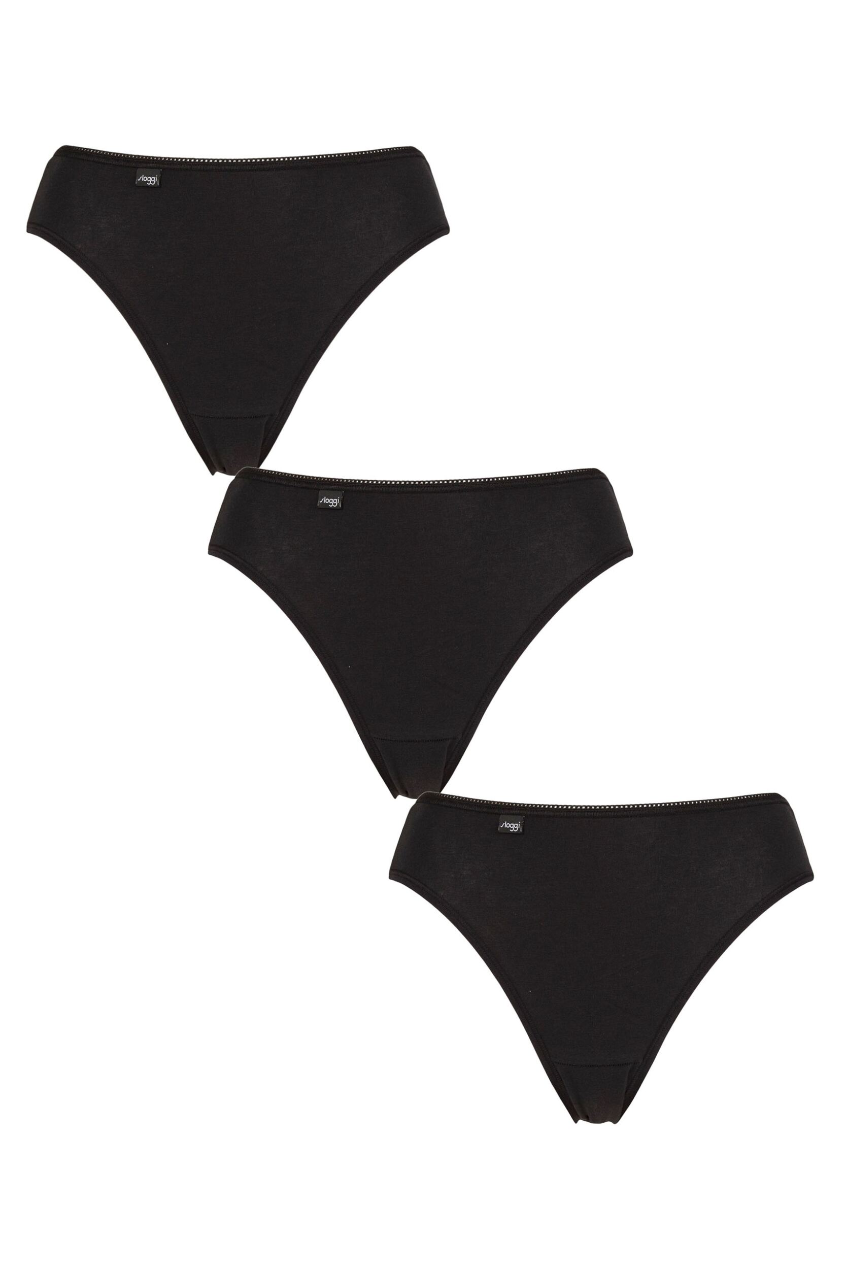 Image of Womens 3 Pack Sloggi 24/7 Cotton Tai Briefs Black