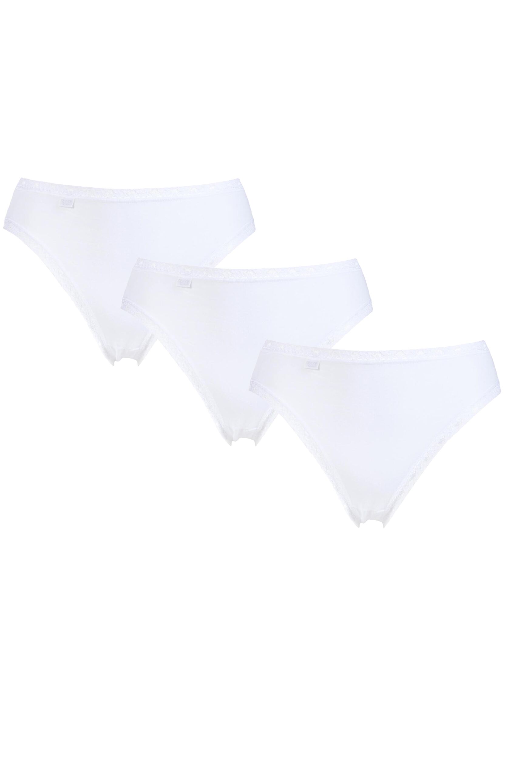 Image of 3 Pack White 24/7 Cotton Lace Tai Briefs Ladies Ladies - Sloggi
